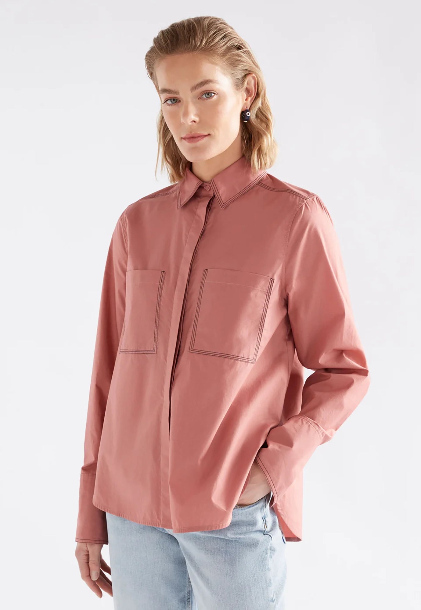 elk - salli shirt - clay pink