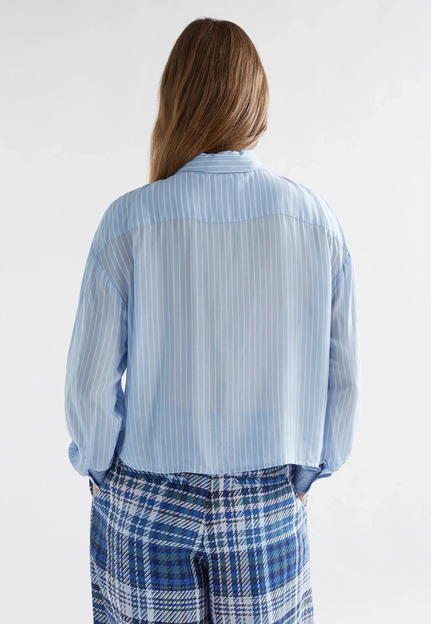 elk - sera shirt - pale blue stripe