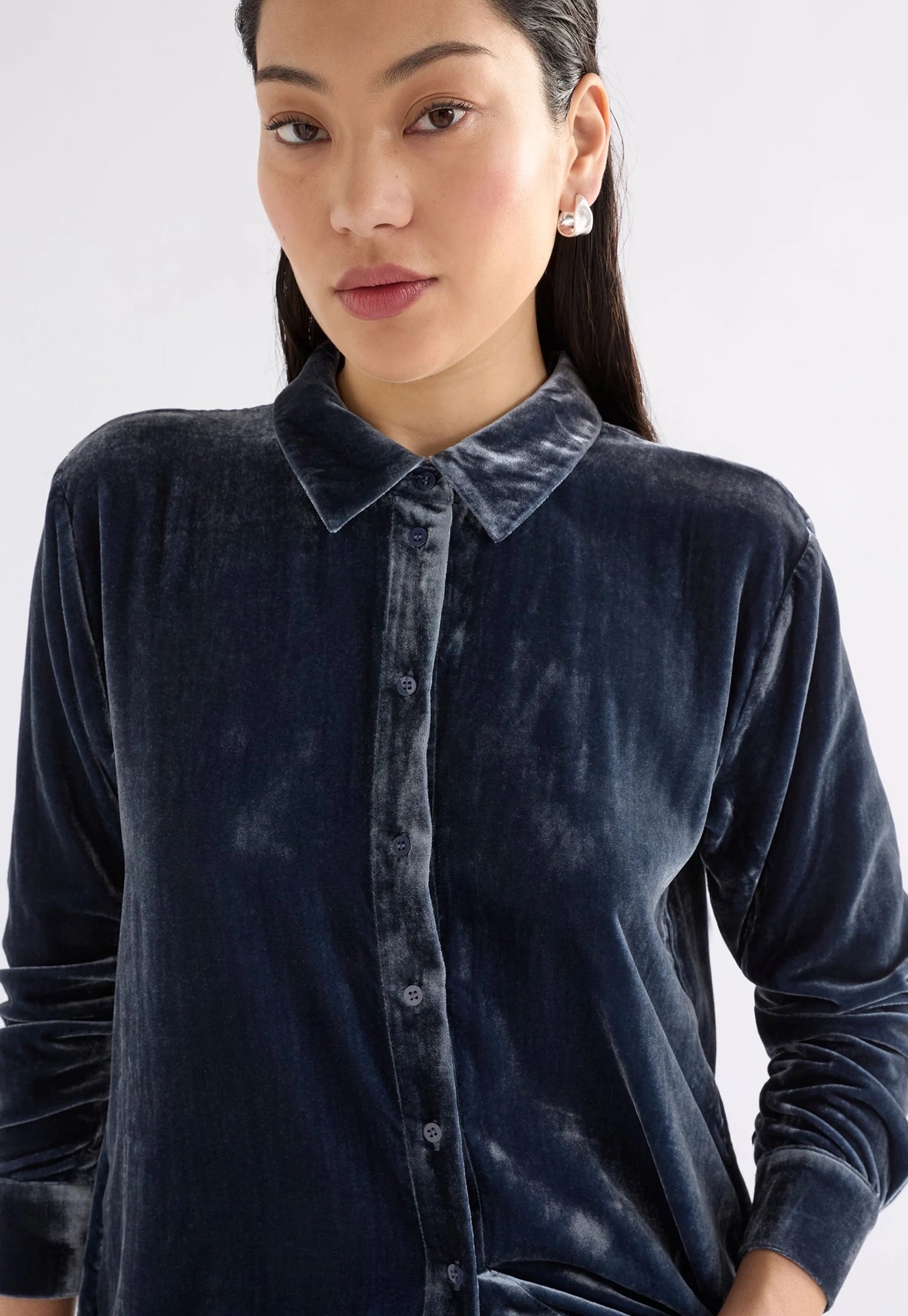 elk - suuri velvet dress - blue steel