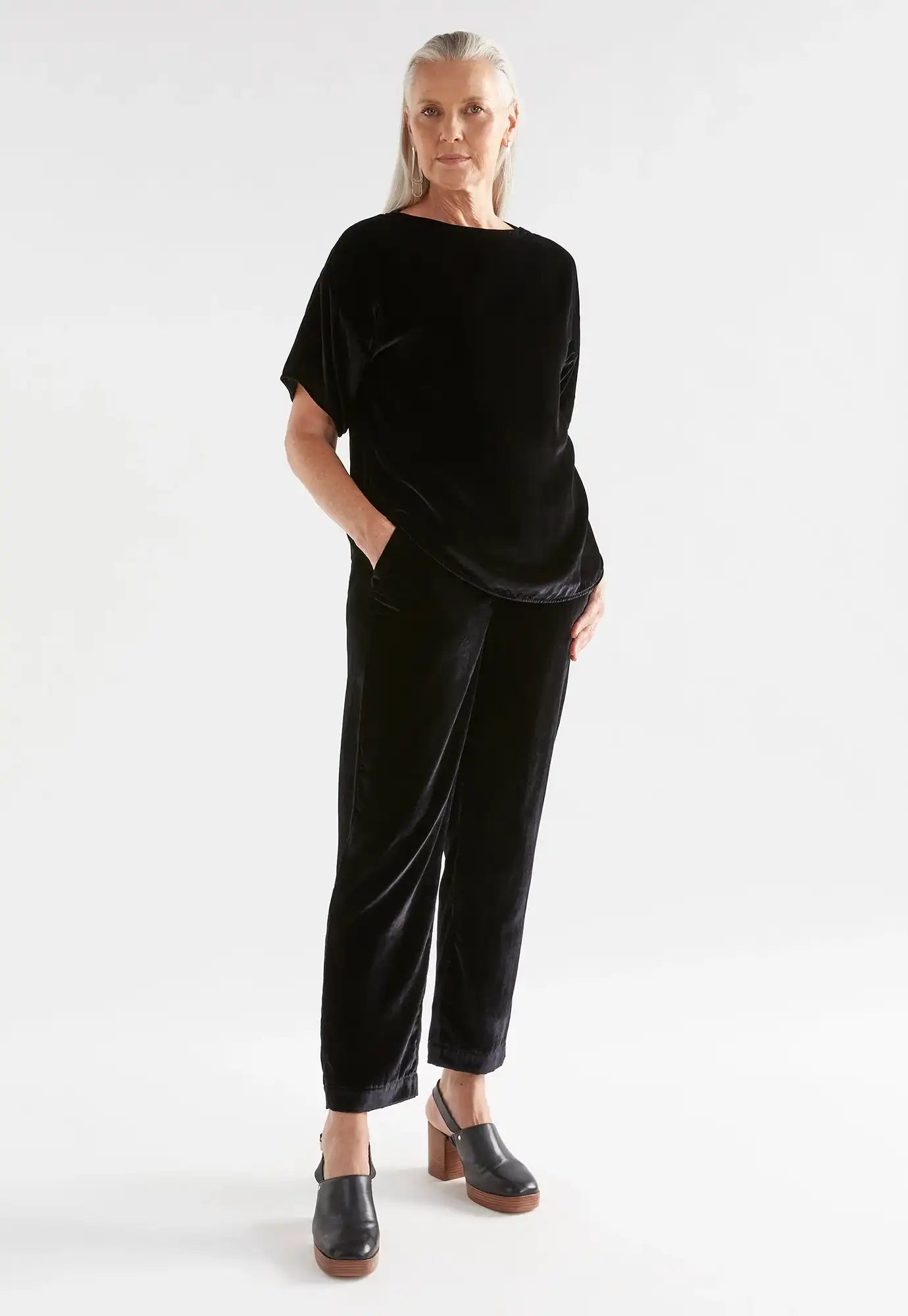 elk - suuri velvet pant - black