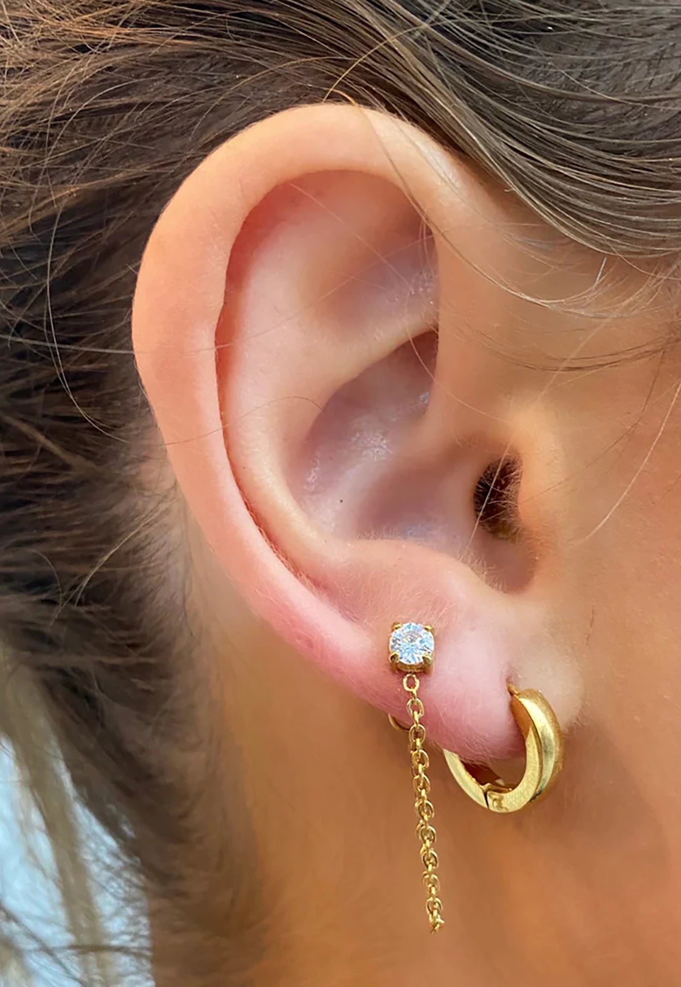 ever - trackside huggie earrings