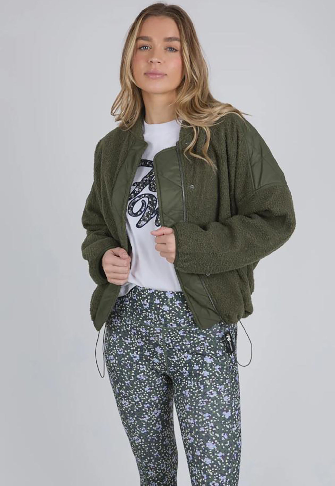 foxwood - arizona fleece zip thru - khaki
