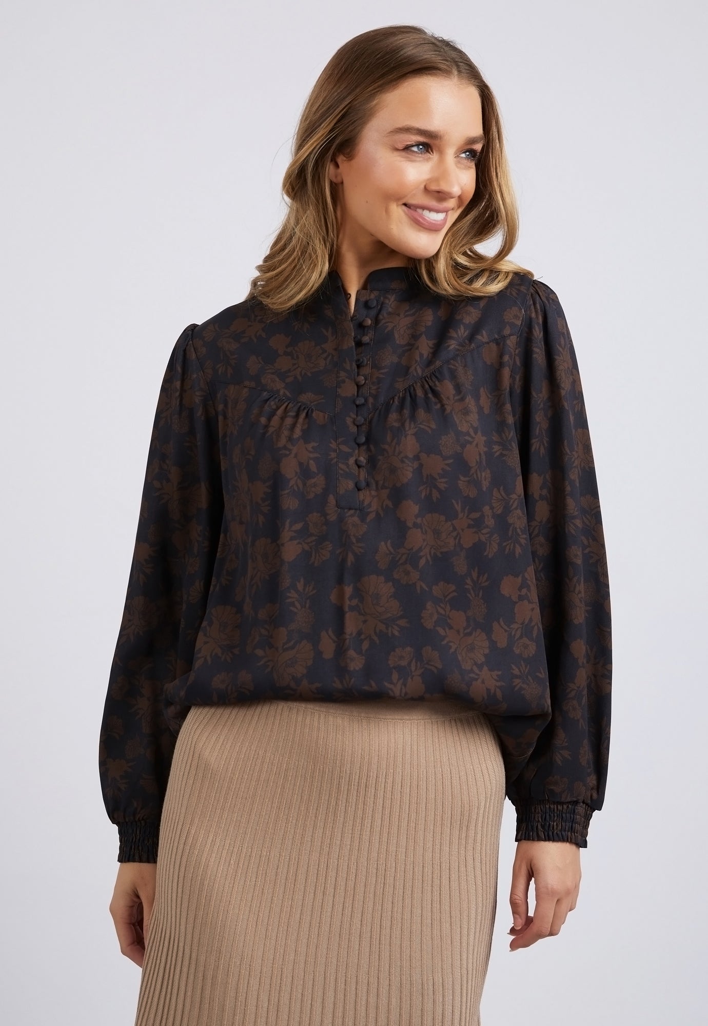 foxwood - belladonna floral top - black floral