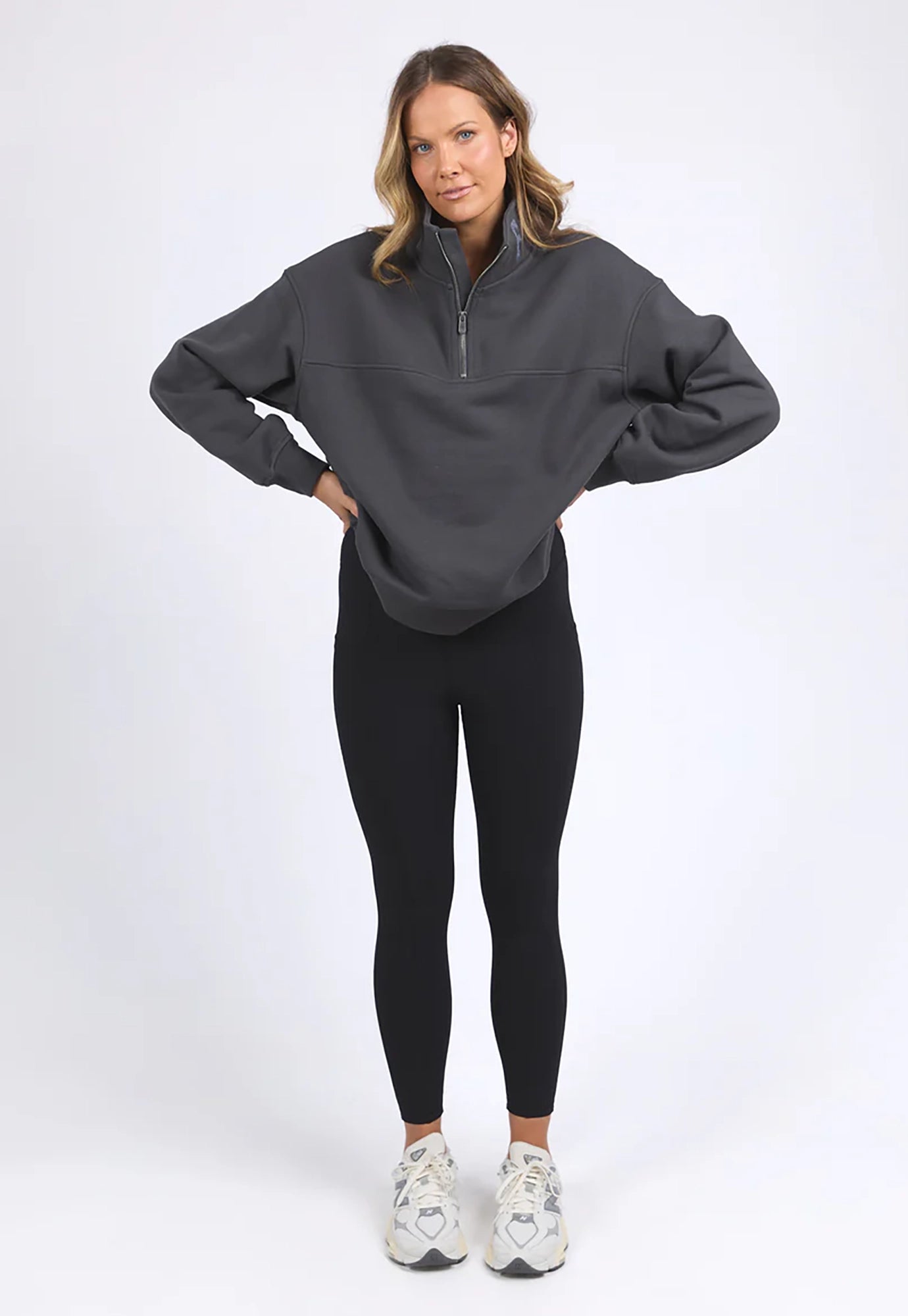 foxwood - college zip crew - charcoal