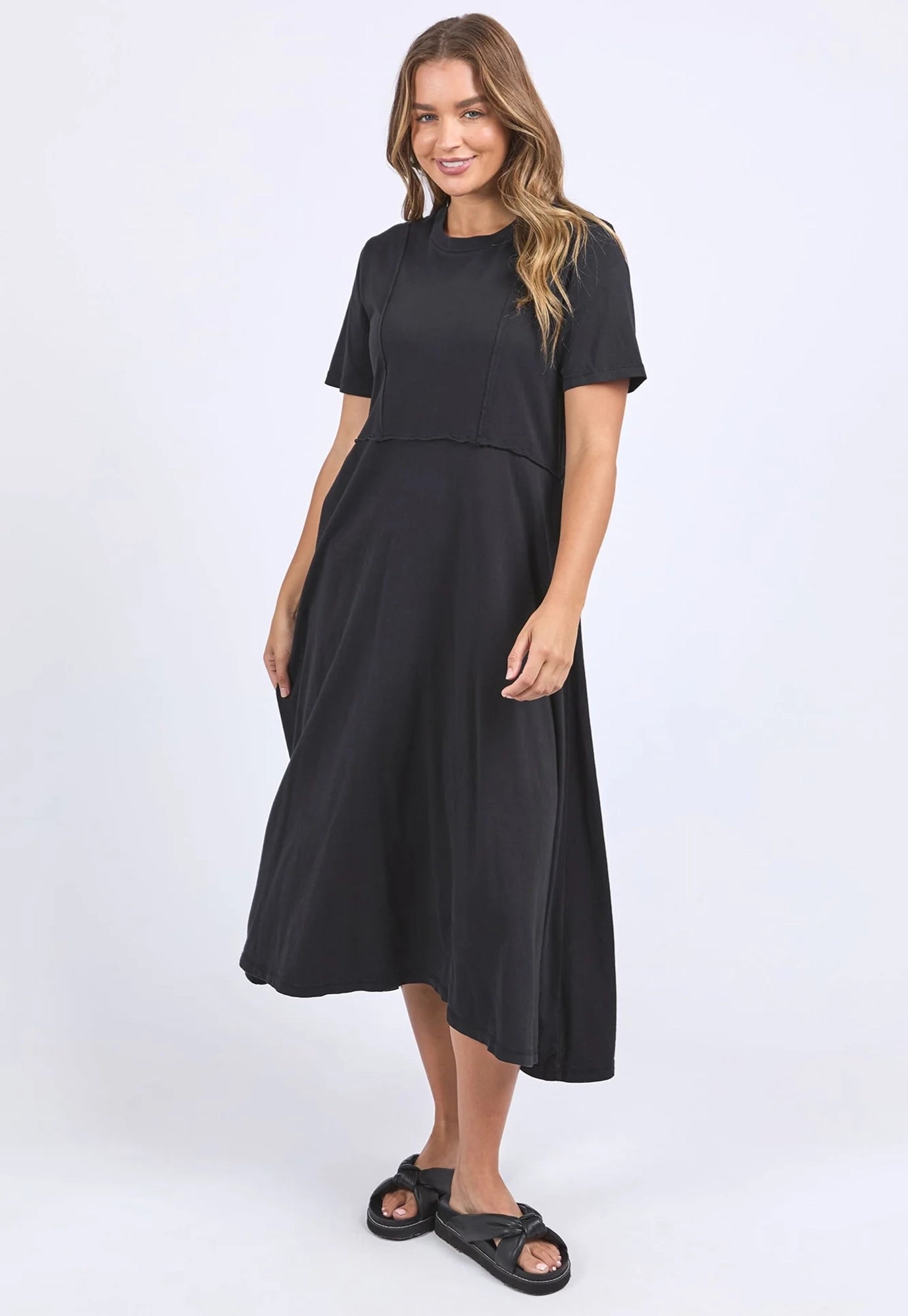 foxwood - eva midi dress - black
