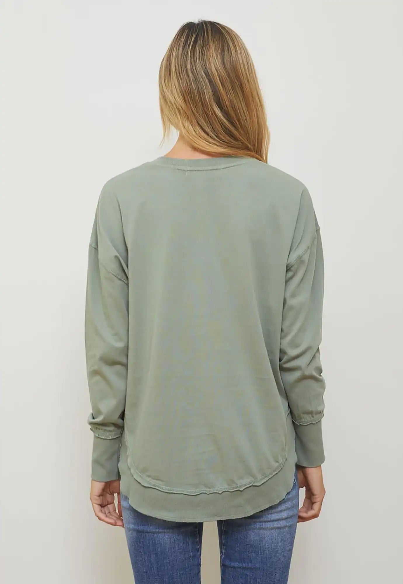 foxwood - farrah long sleeve top - sage green
