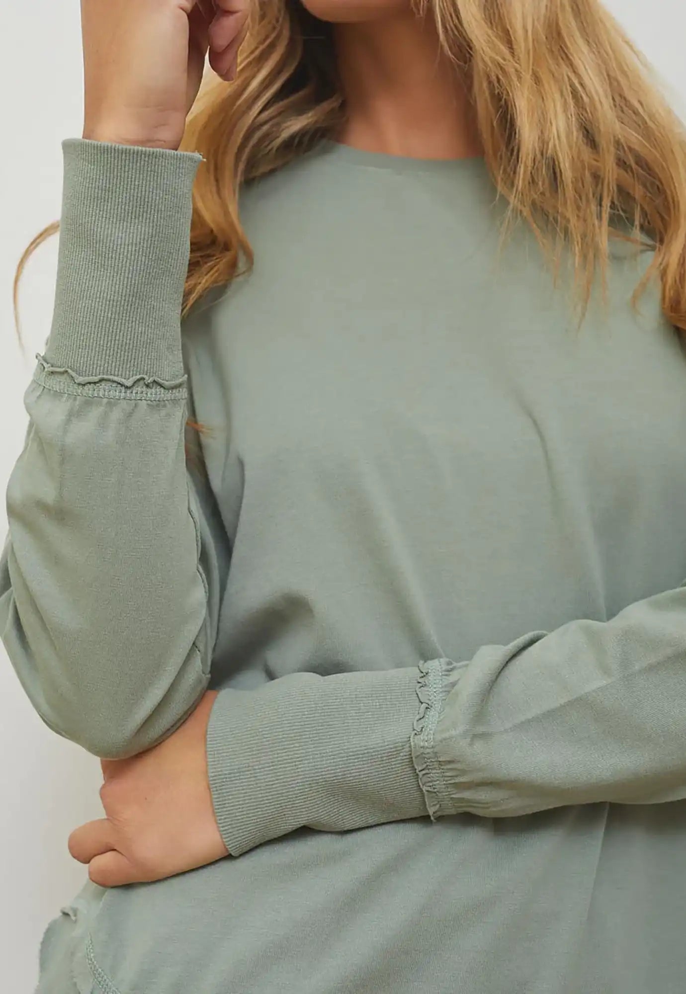 foxwood - farrah long sleeve top - sage green
