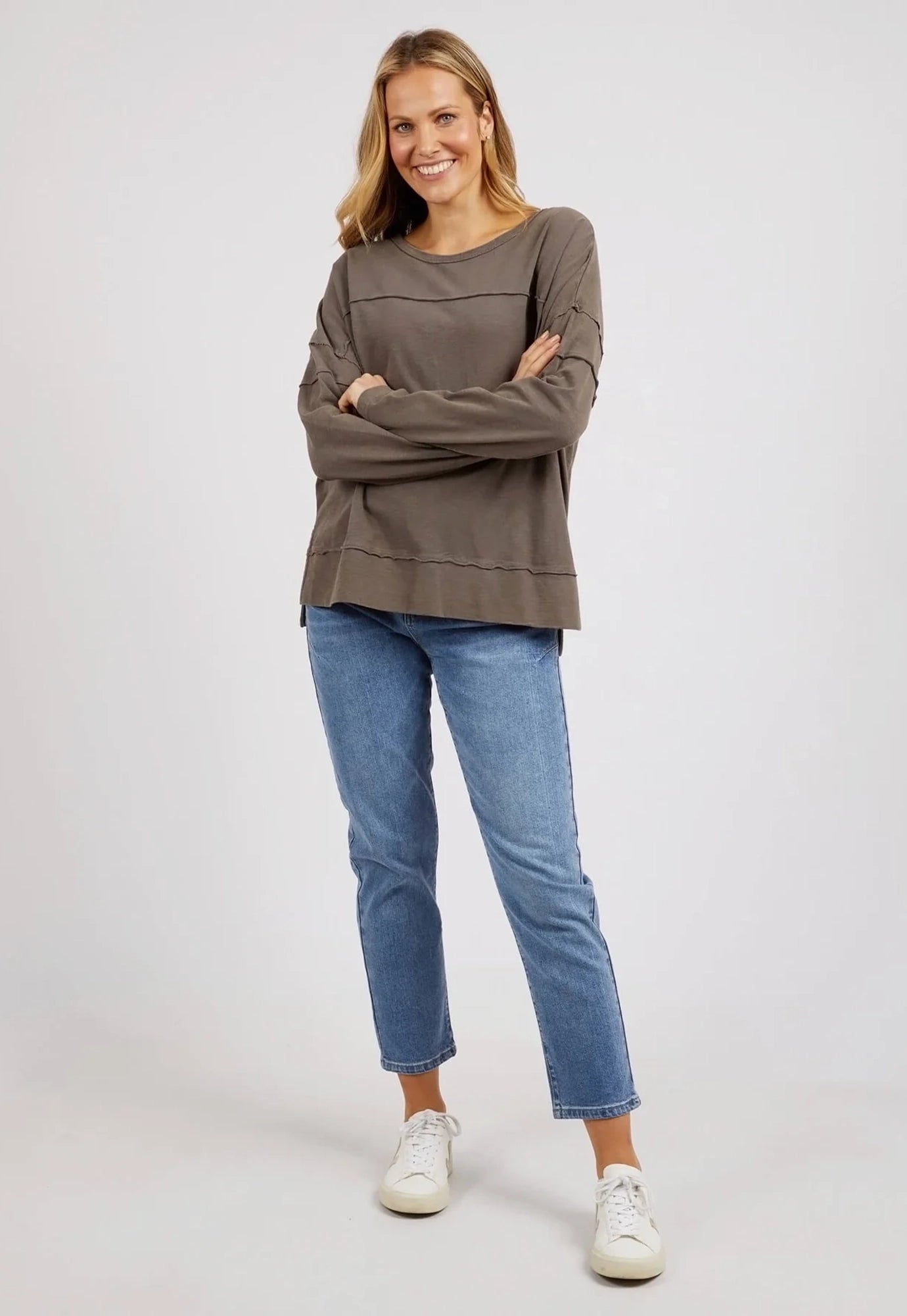 foxwood - jayne throw on top - stone grey