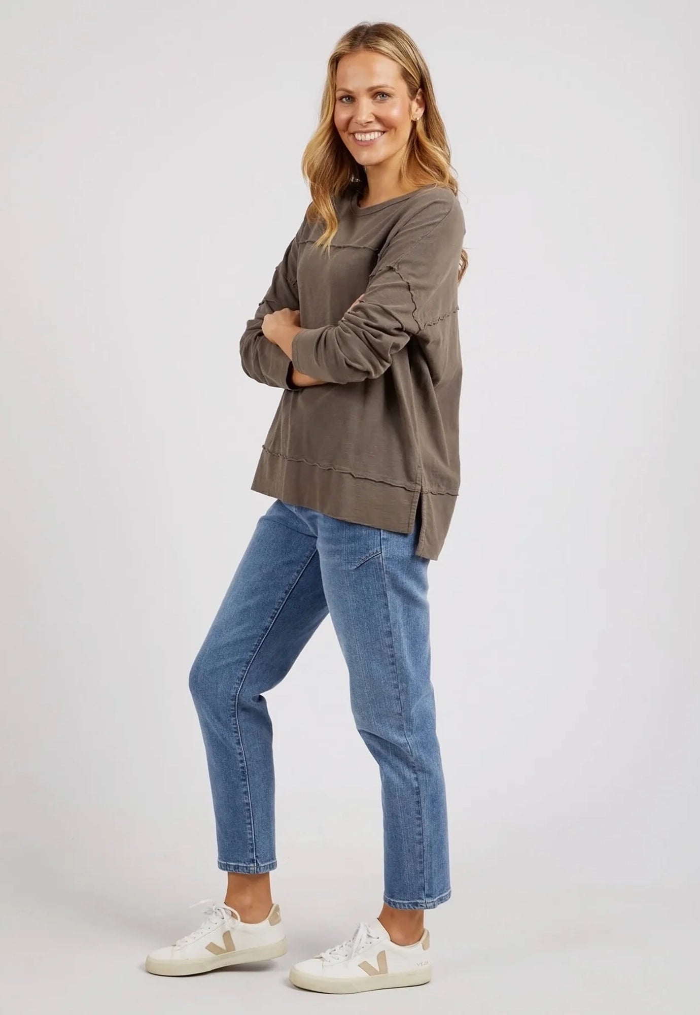 foxwood - jayne throw on top - stone grey