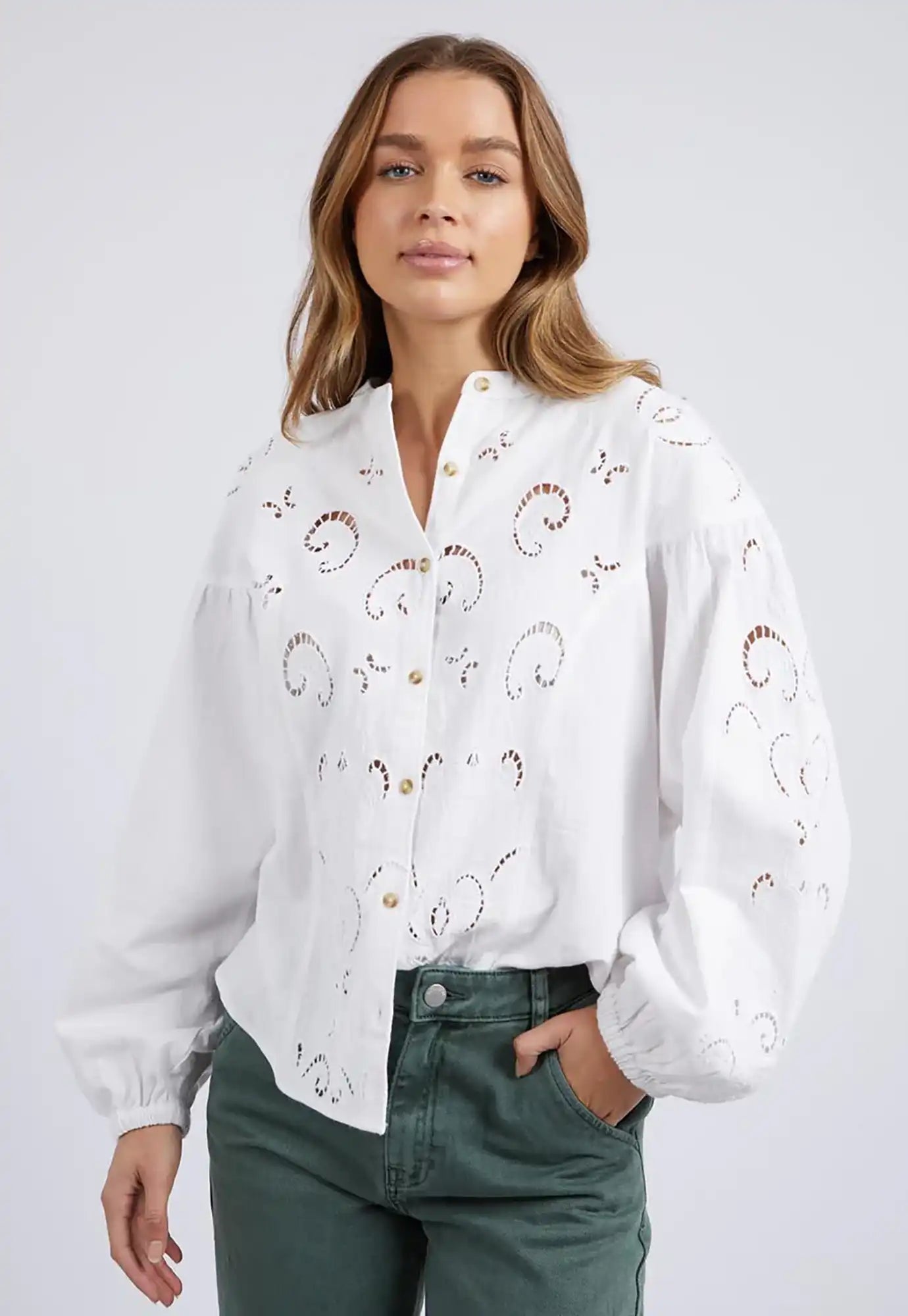 foxwood - marlow blouse - egret