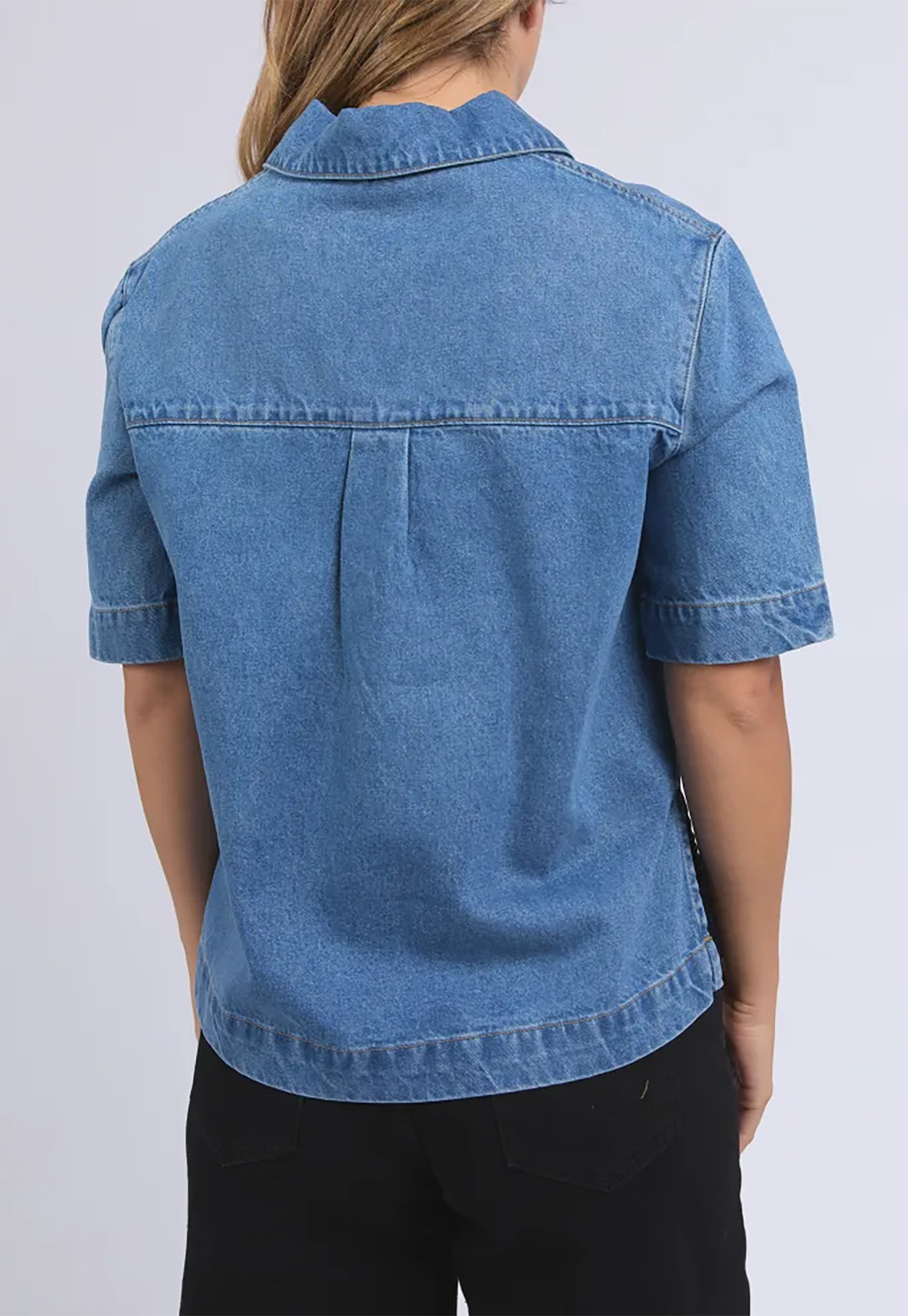 foxwood - monte shirt - mid blue