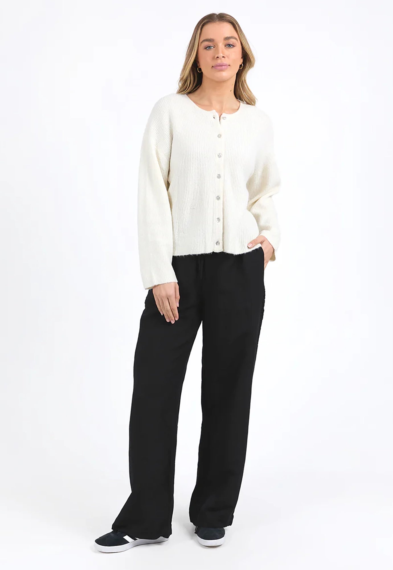foxwood - murphy knit cardi - white