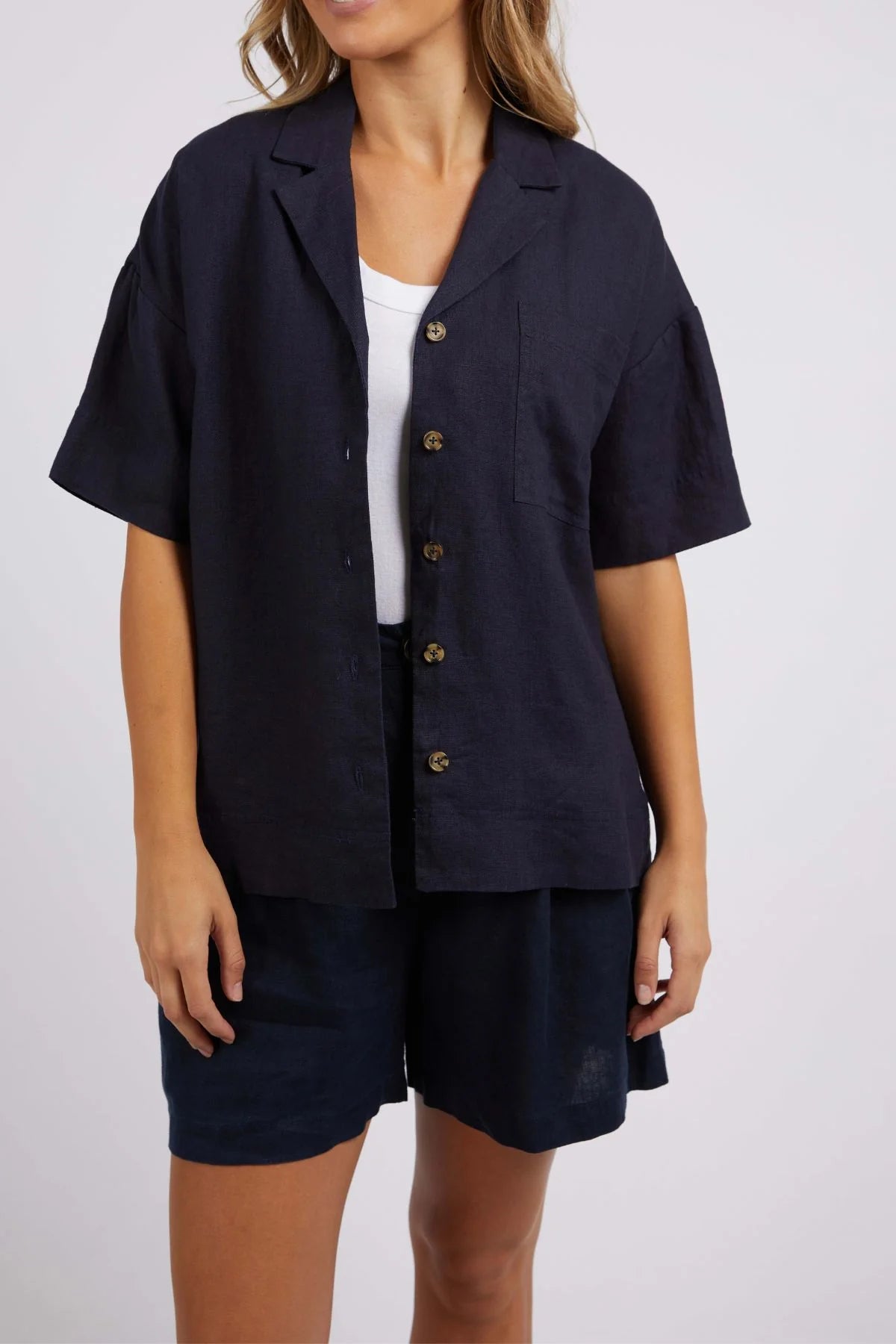 foxwood - oakleigh shirt - dark sapphire