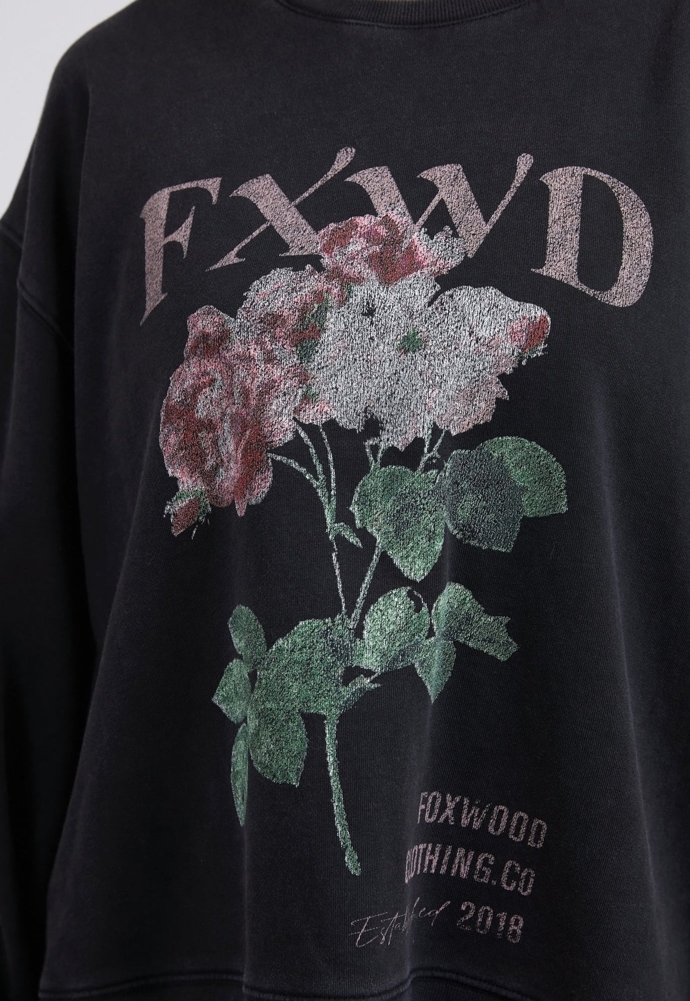 foxwood - rosa crew - washed black