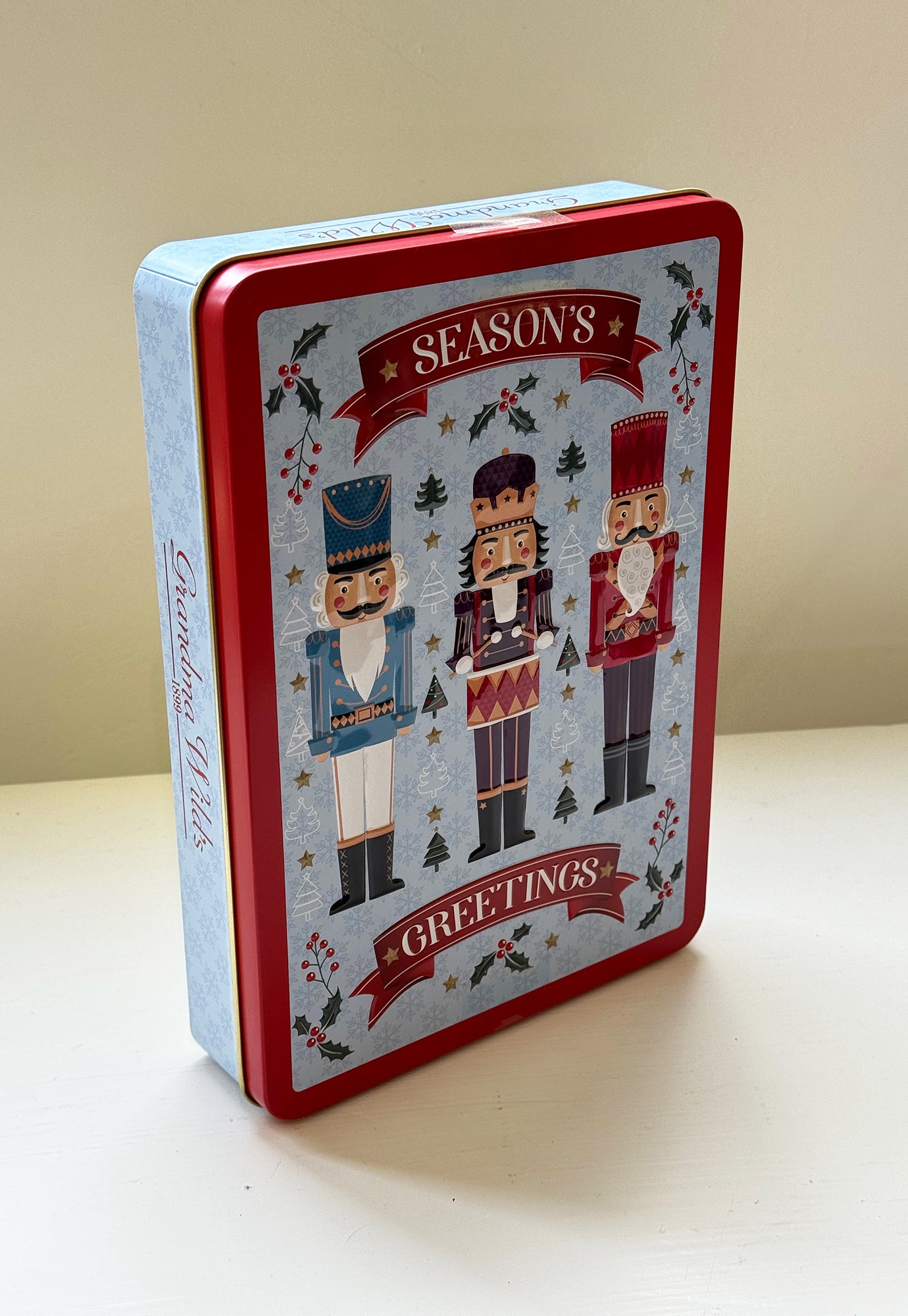 nutcracker embossed biscuit tin