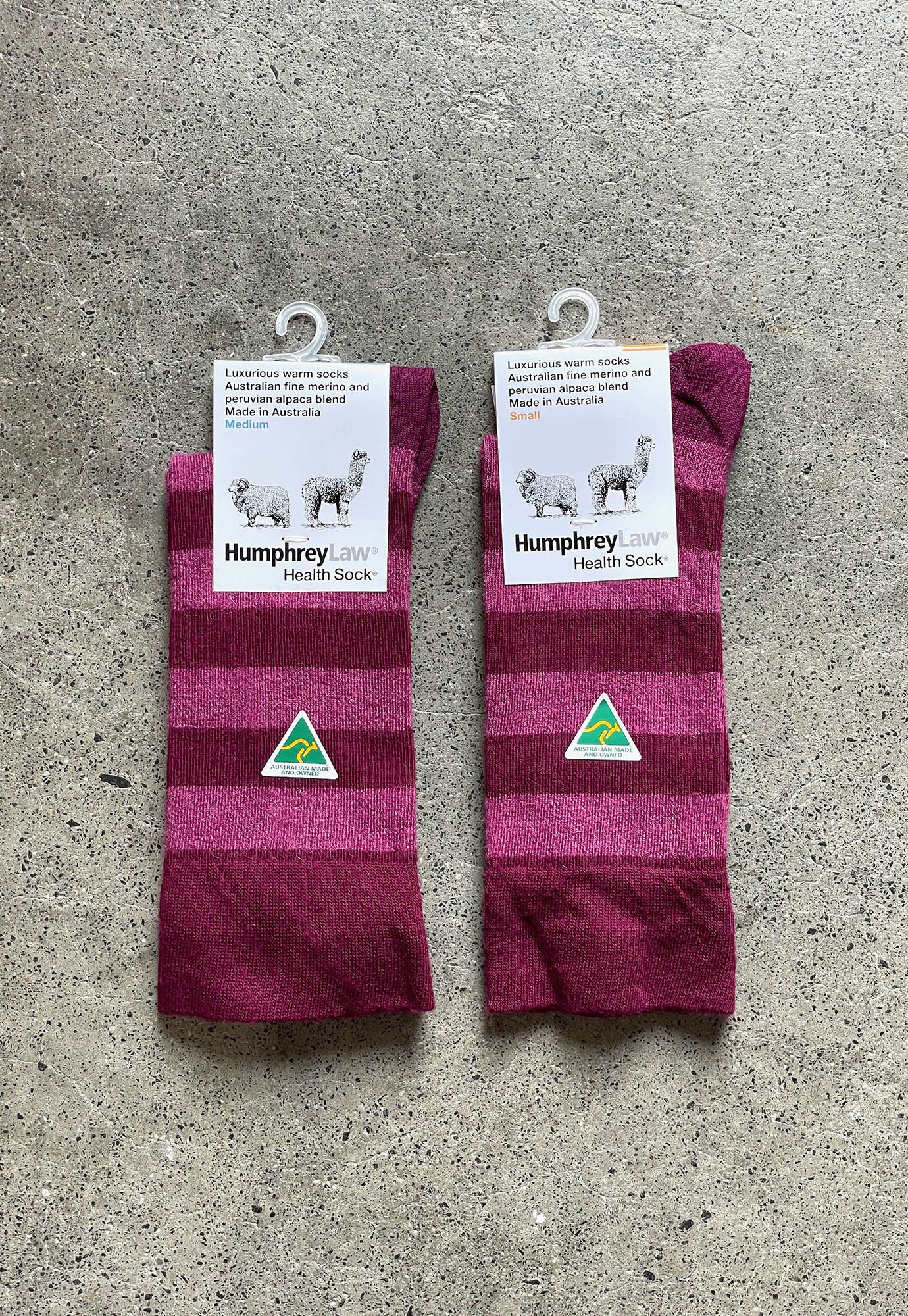 humphrey law - merino alpaca wool blend striped sock