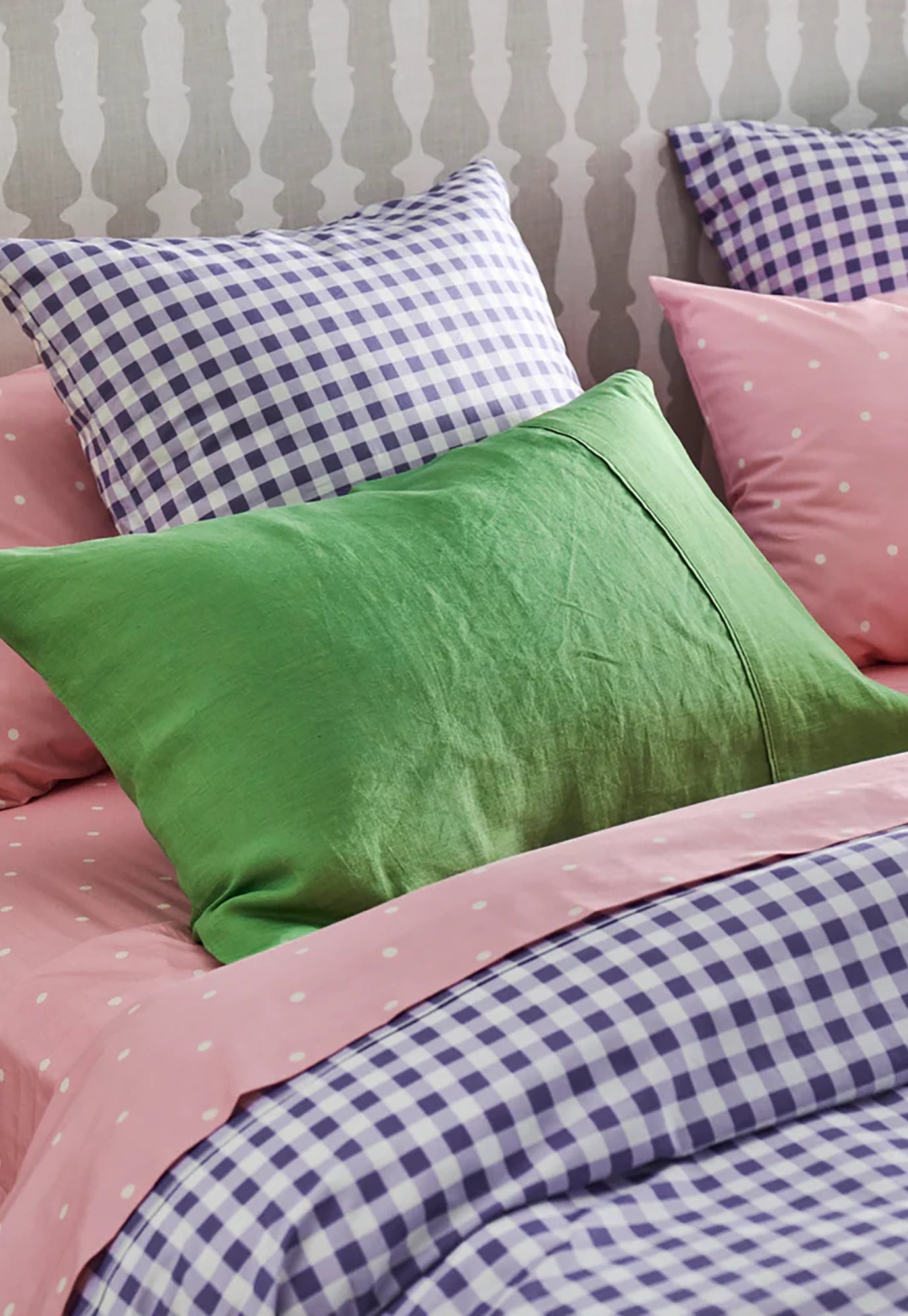 kip&co - green tea linen pillowcases 2P standard set