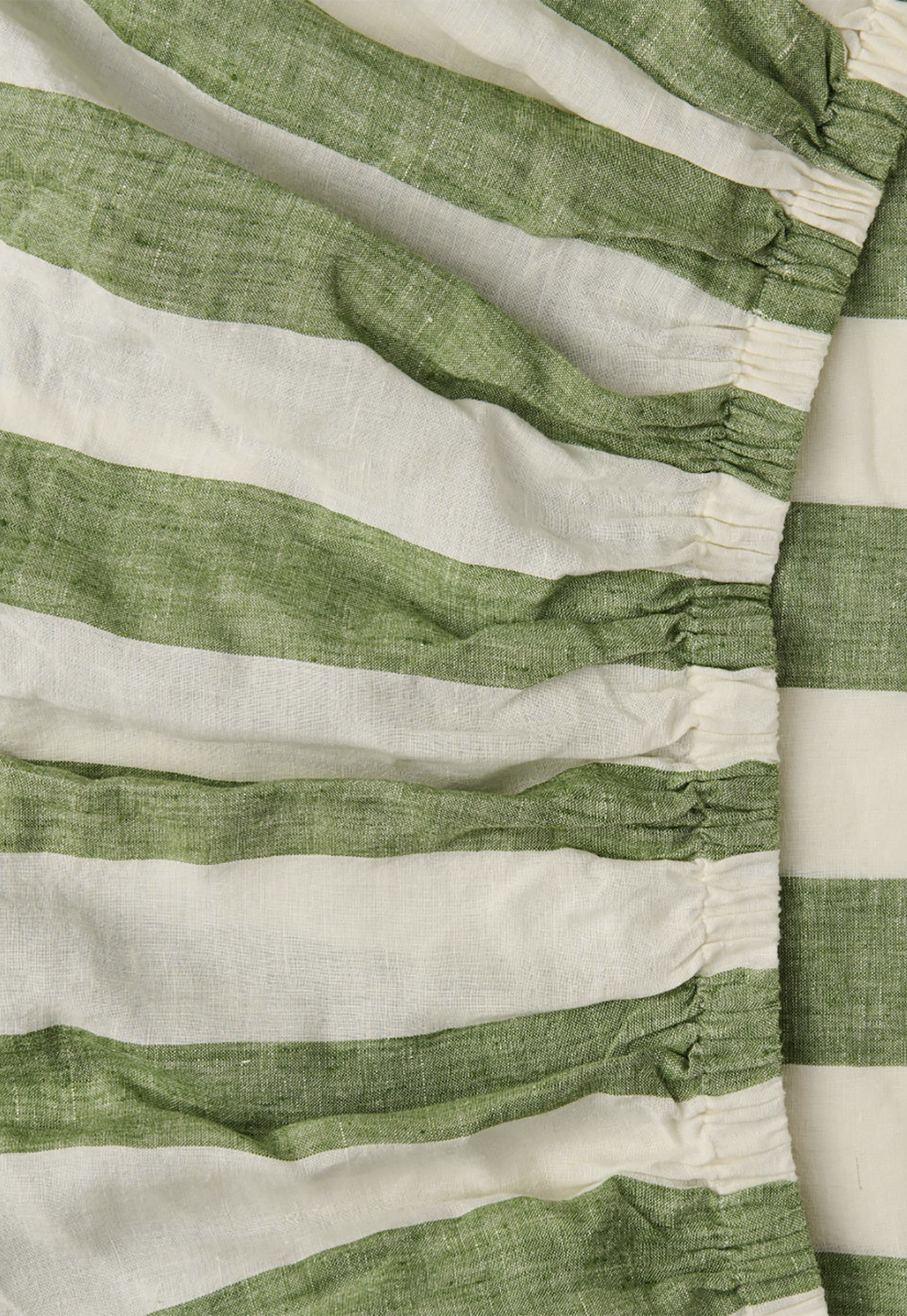kip&co - moss stripe linen fitted sheet