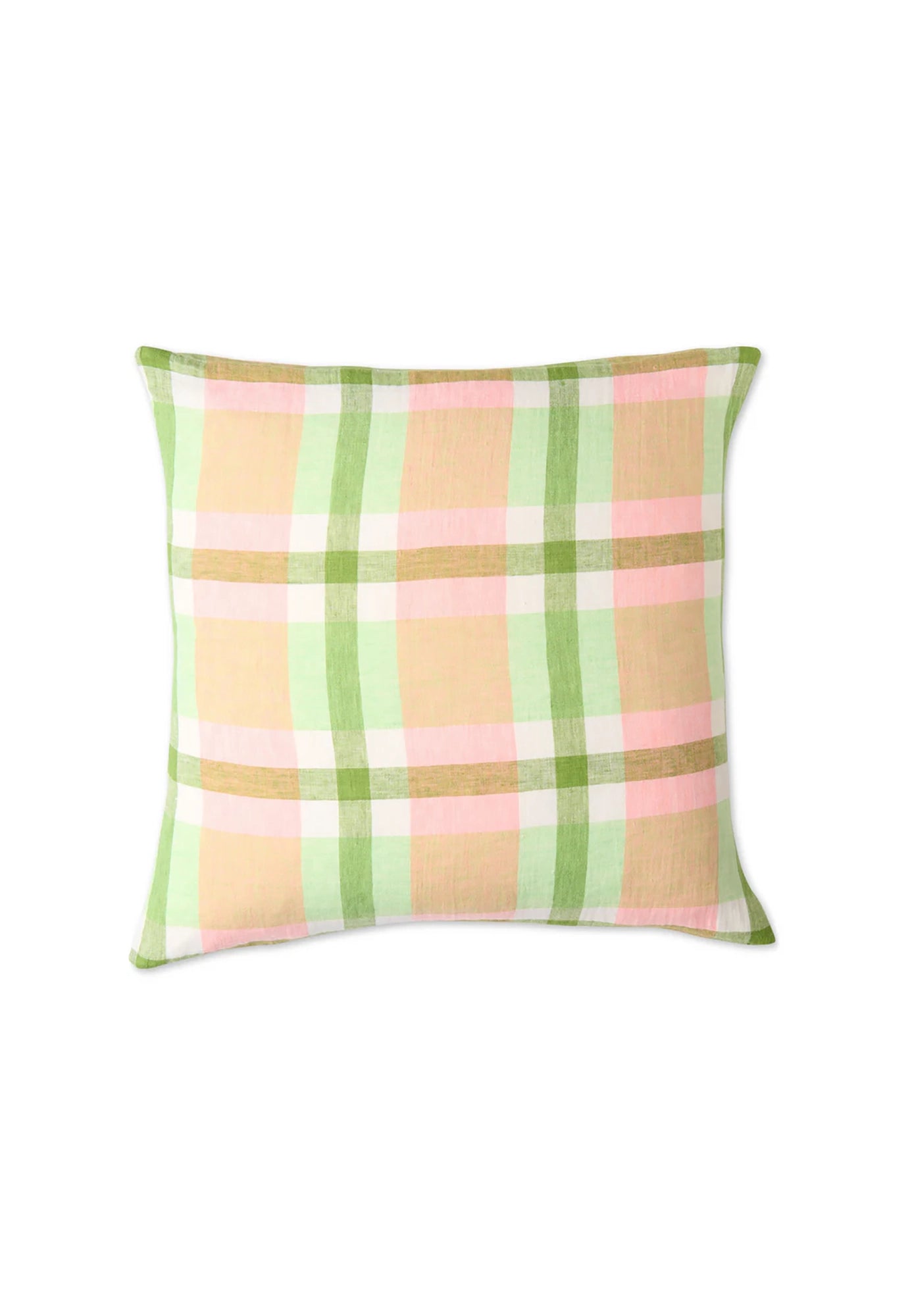 kip&co - pistachio tartan linen pillowcase 2P set