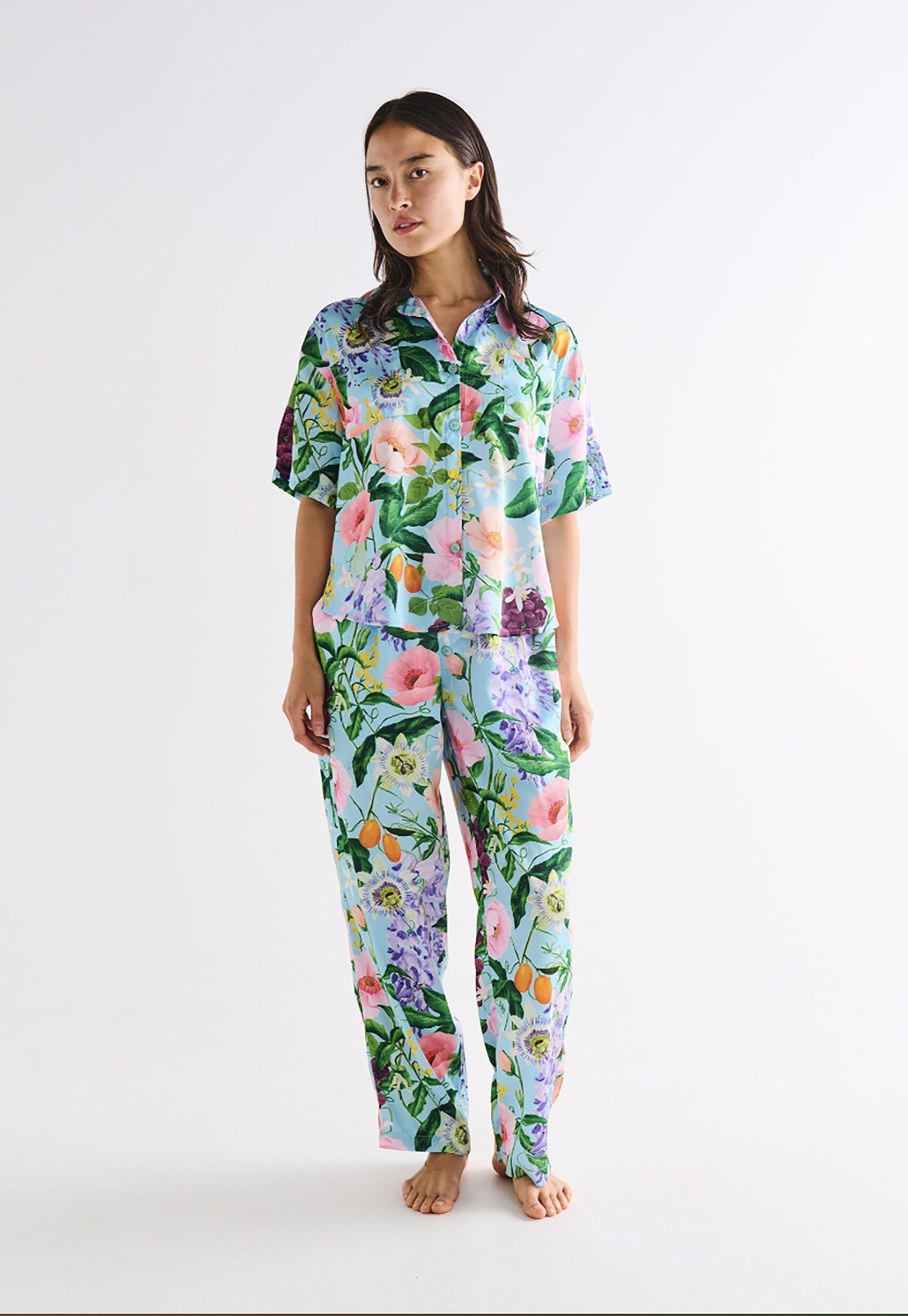 kip&co - spring in the air adult eco satin short sleeve pyjama set