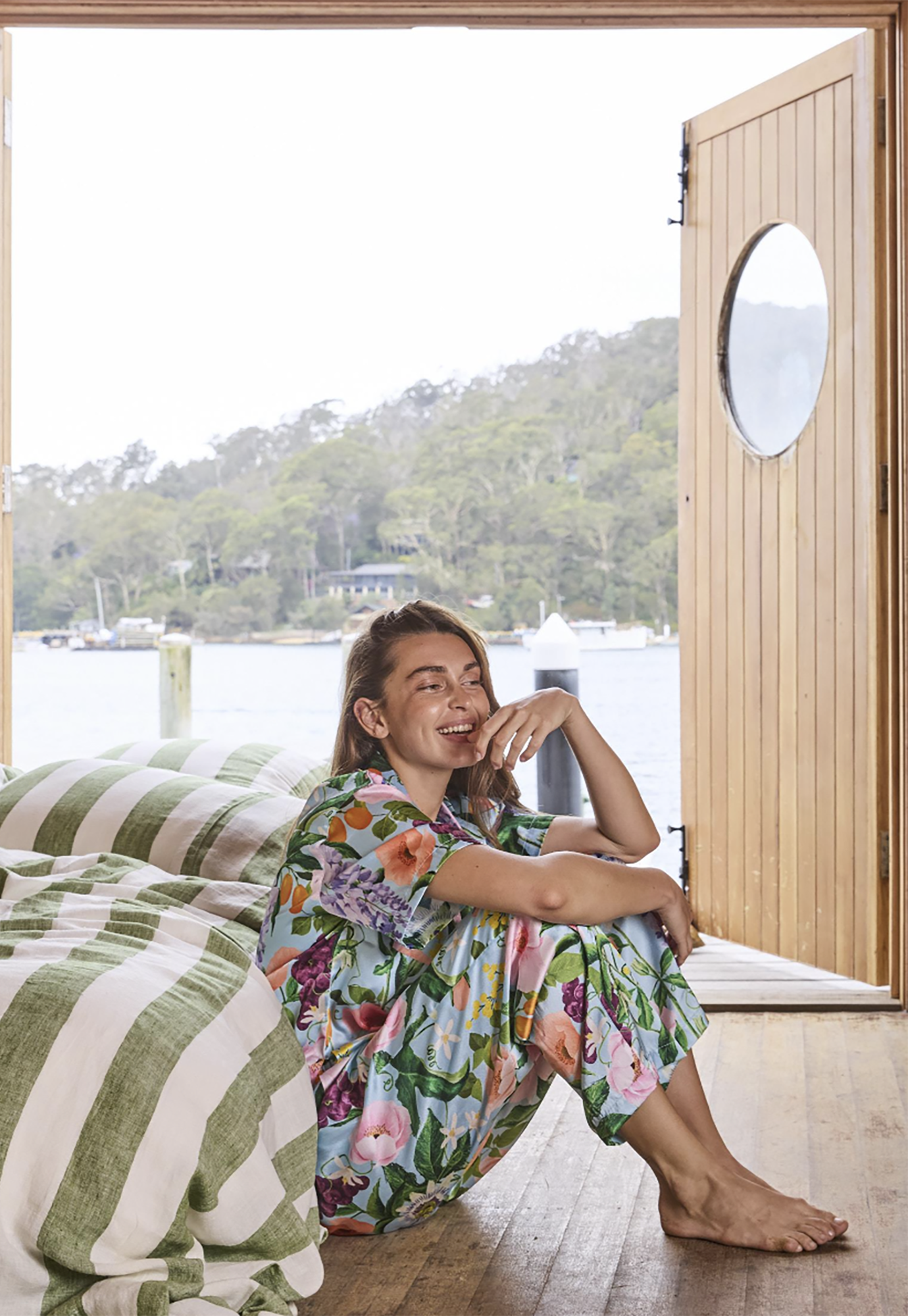 kip&co - spring in the air adult eco satin short sleeve pyjama set