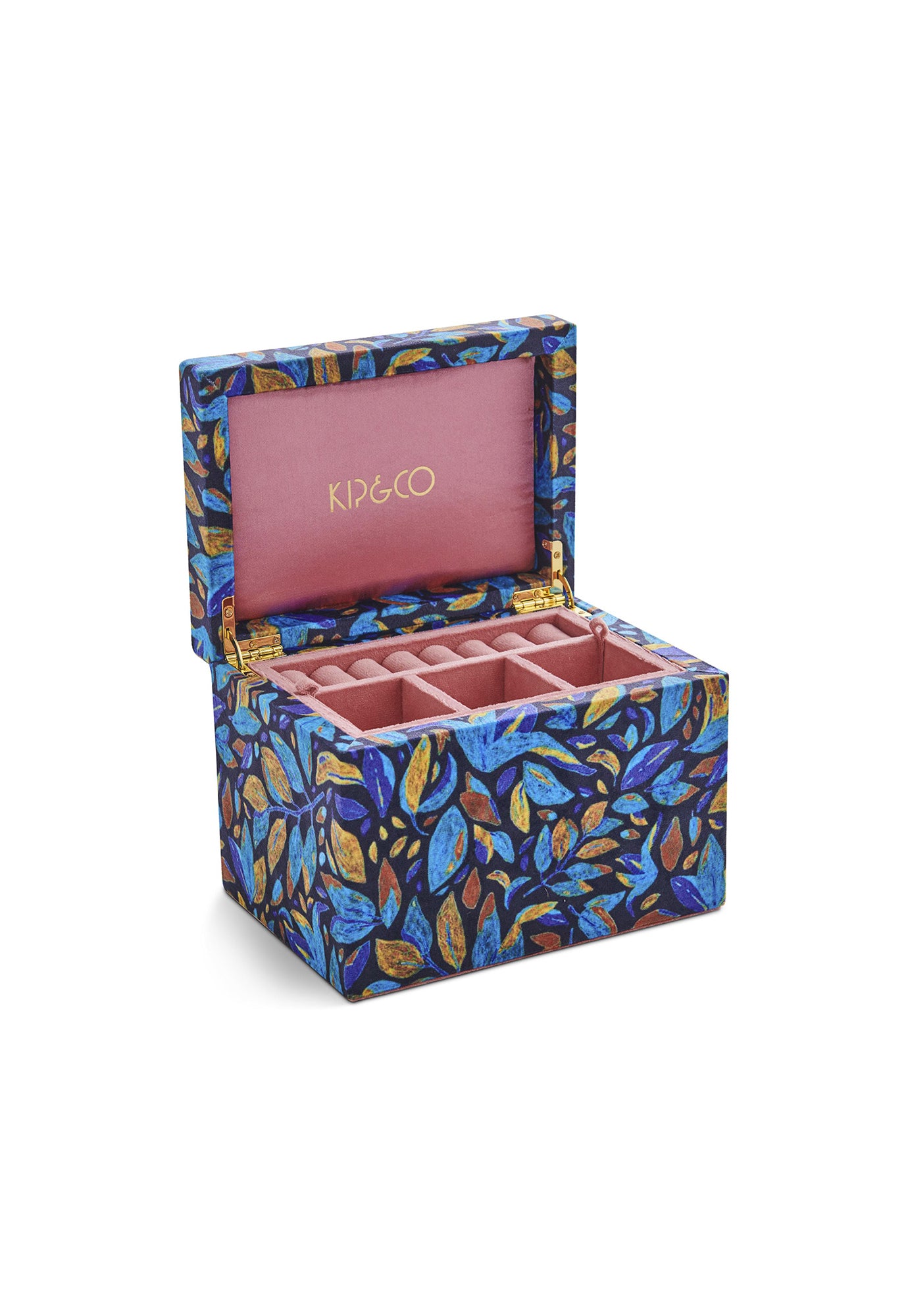 kip&co - fallen leaves velvet jewellery box