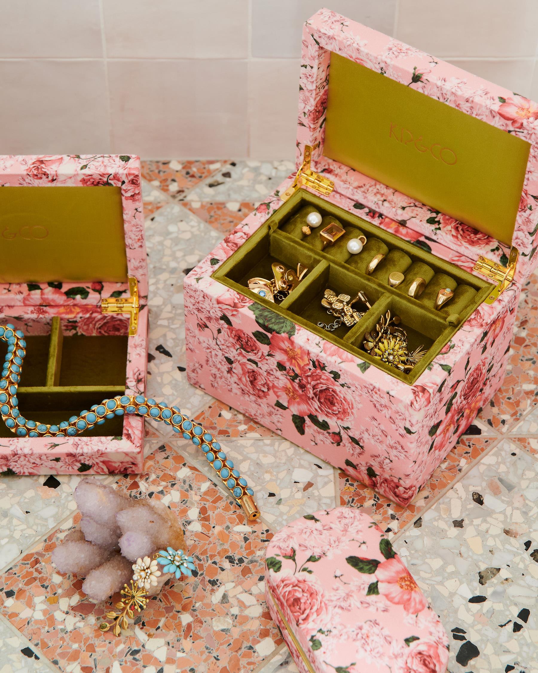 kip&co - rose garden velvet jewellery box