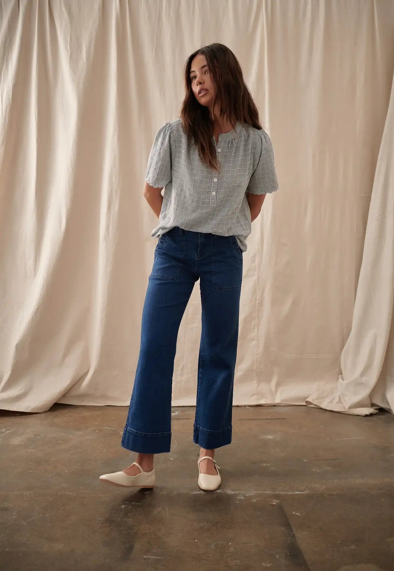 kireina - celeste pant - mid west blue