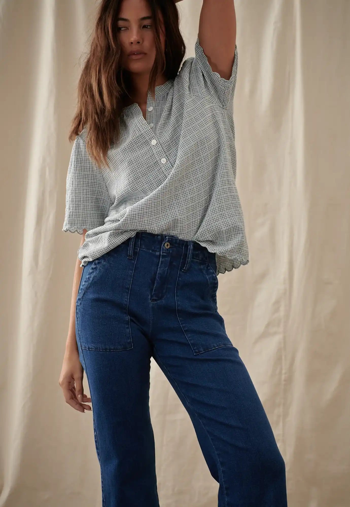 kireina - celeste pant - mid west blue