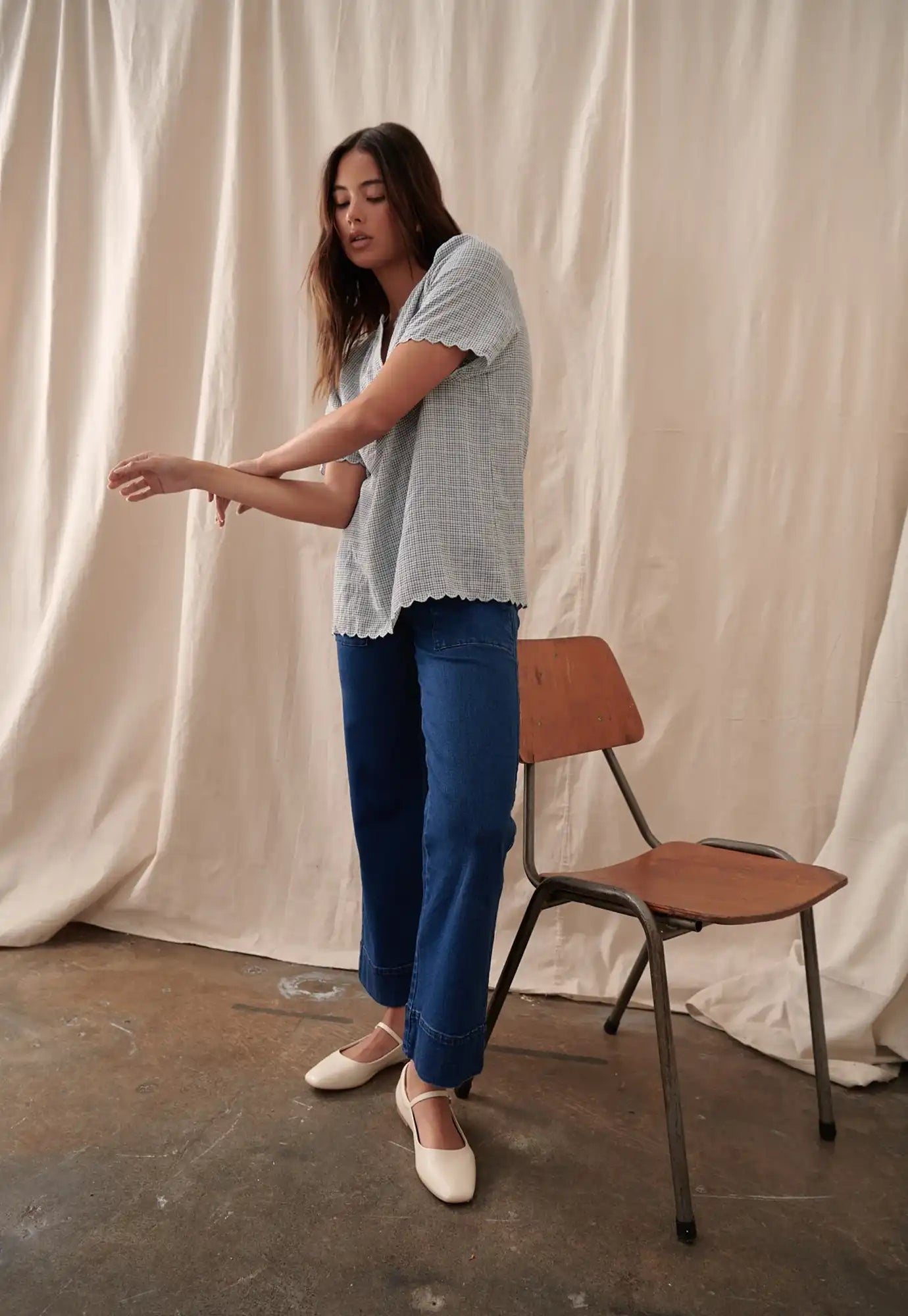 kireina - celeste pant - mid west blue