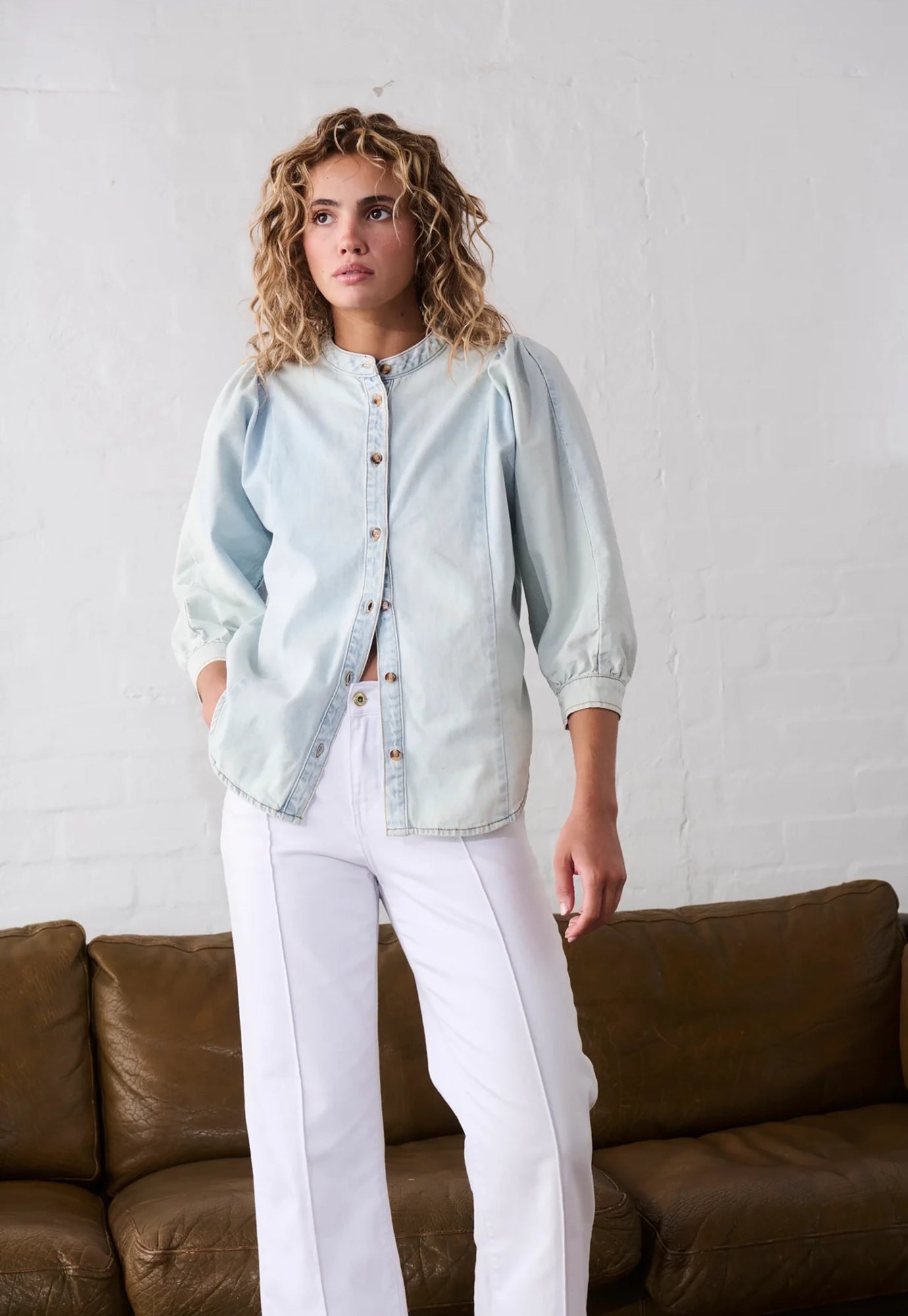 kireina - gabriella shirt - sky blue