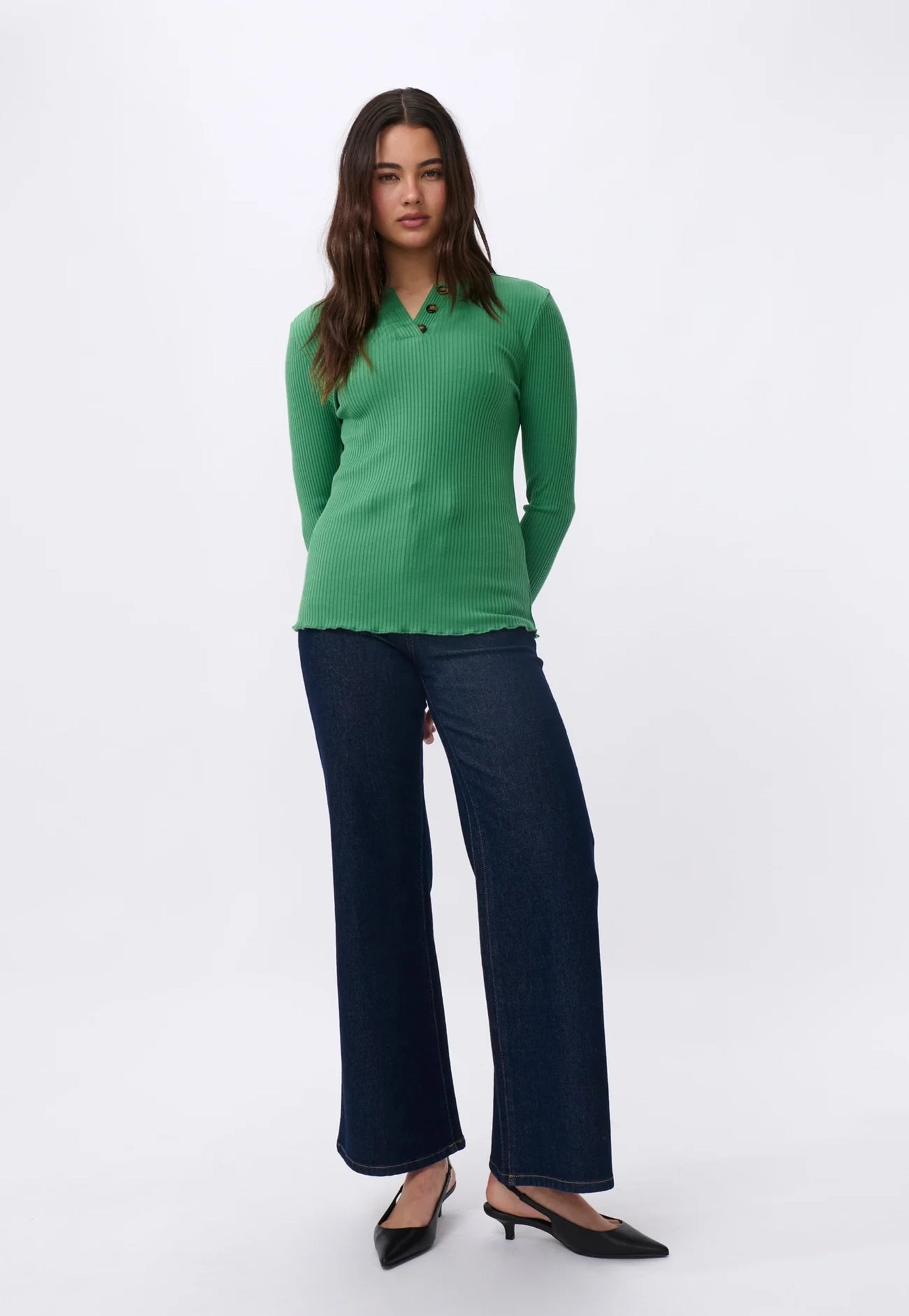 kireina - heather top - apple green