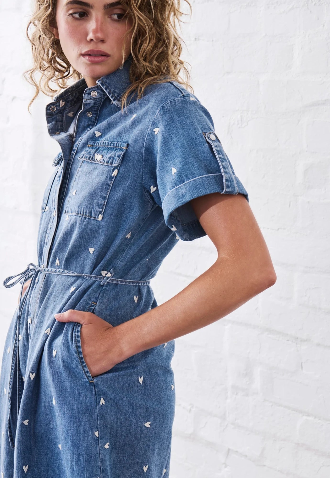 kireina - simone dress heart - 70's blue