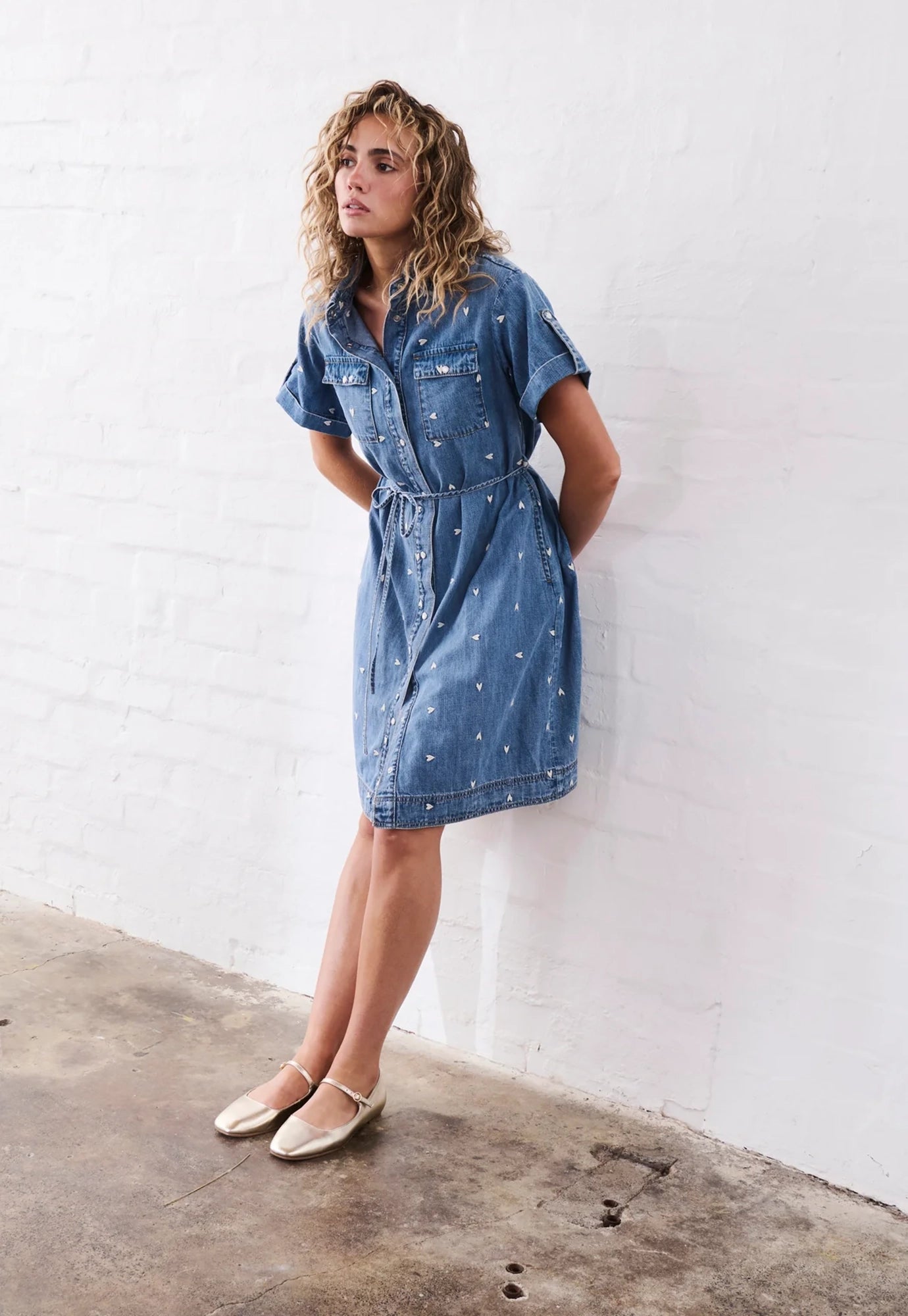 kireina - simone dress heart - 70's blue