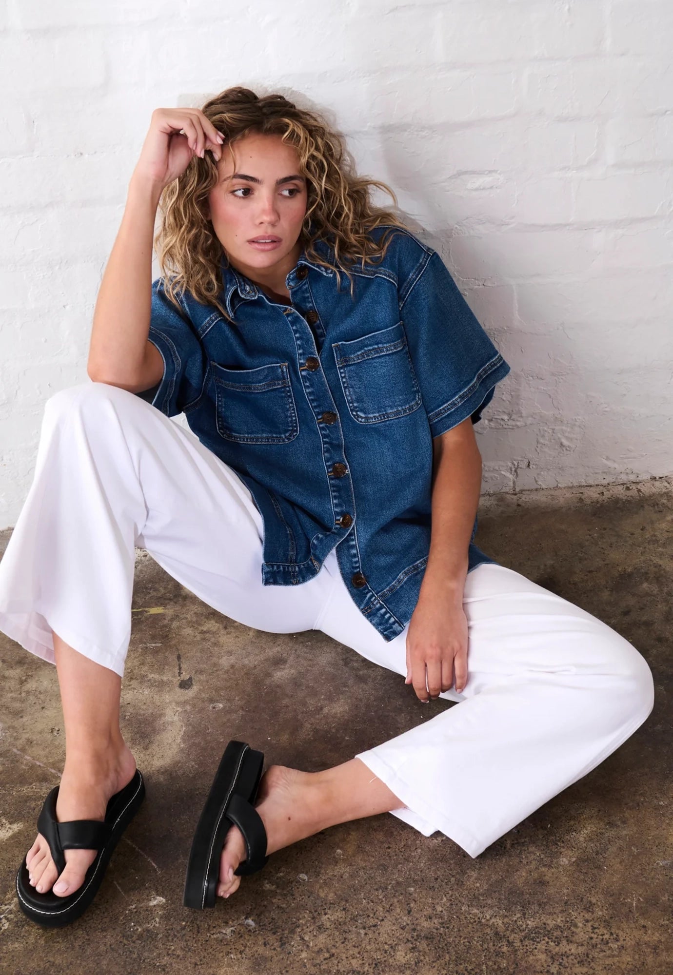 kireina - zoe shirt - dakota wash