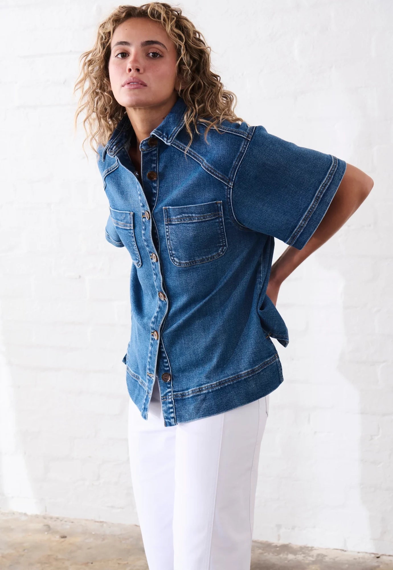 kireina - zoe shirt - dakota wash