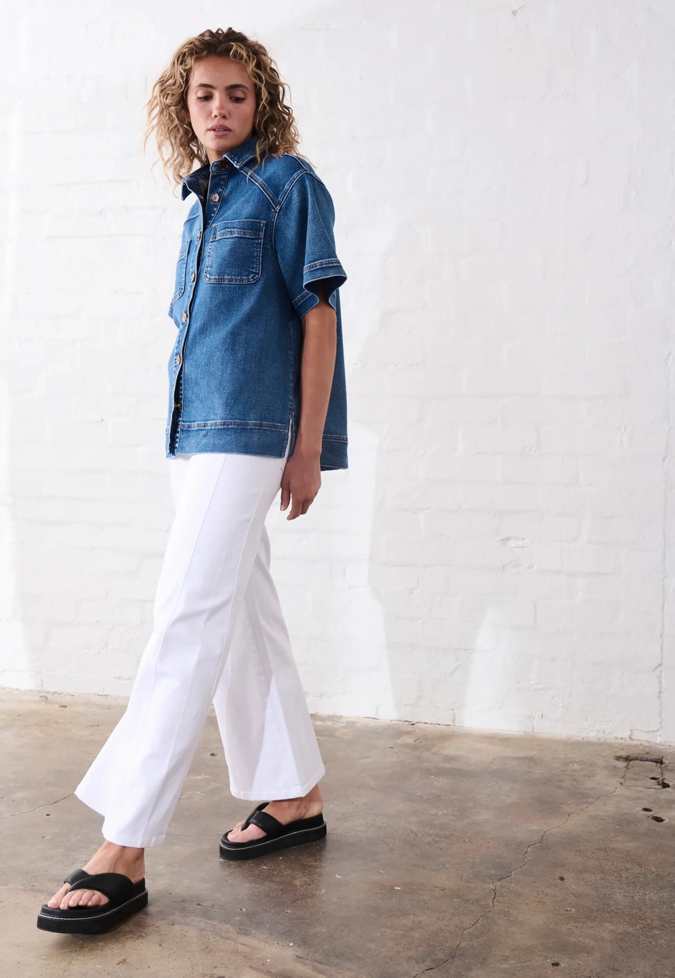 kireina - zoe shirt - dakota wash