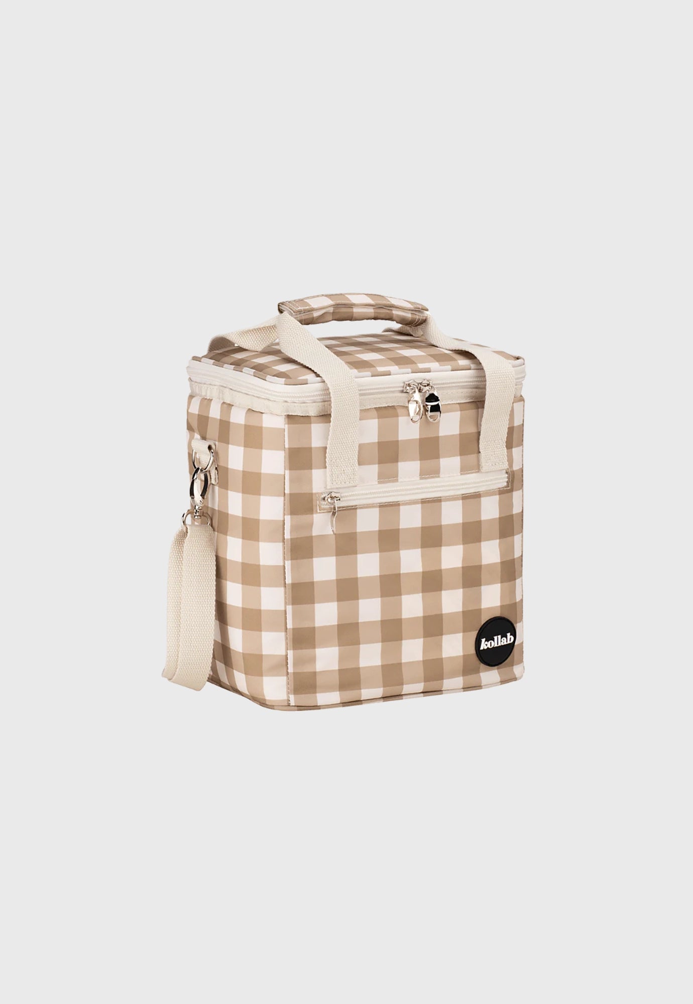 kollab - holiday mini cooler - olive check