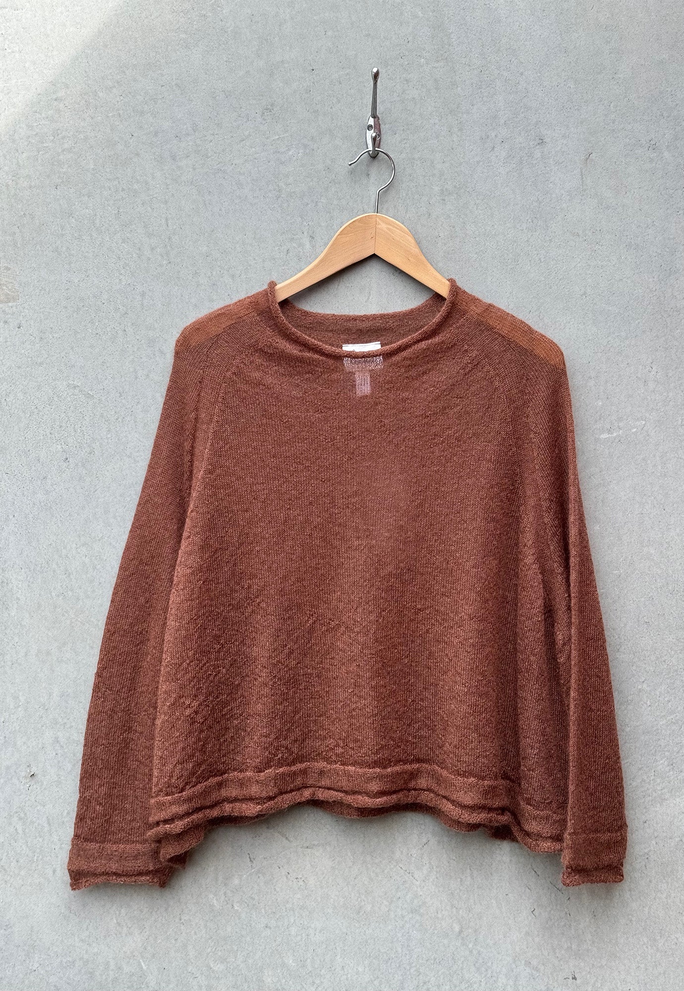 luna gallery - mohair raglan sheer crop sweater - one size