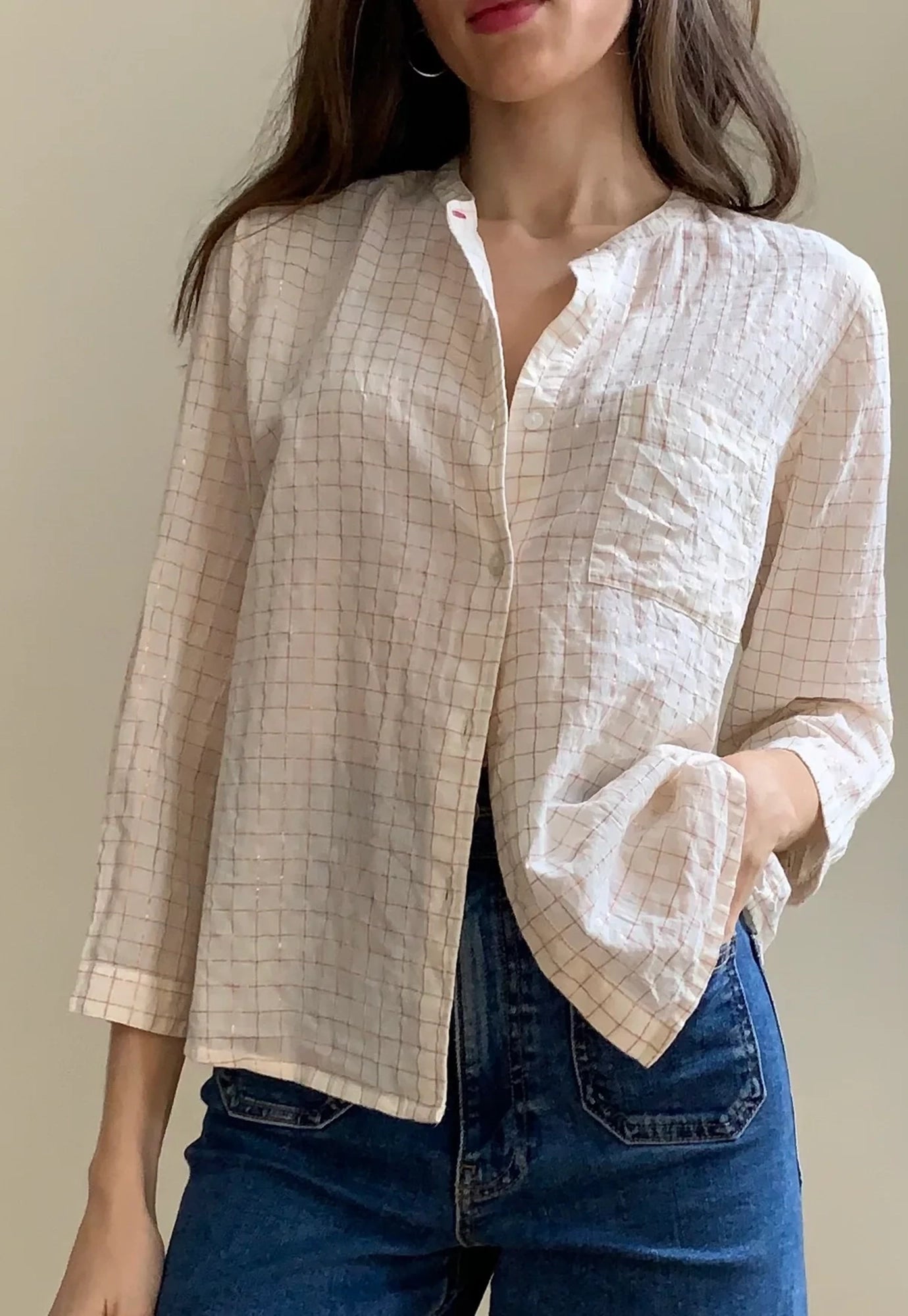marie louise de monterey - bella blouse - ecru