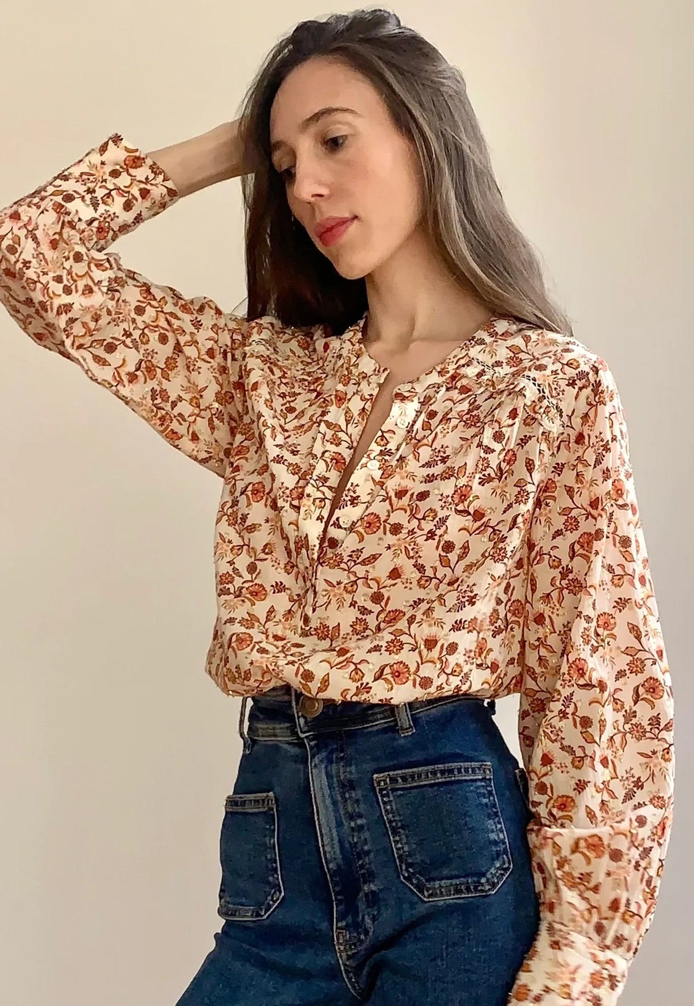marie louise de monterey - delphine blouse - ecru
