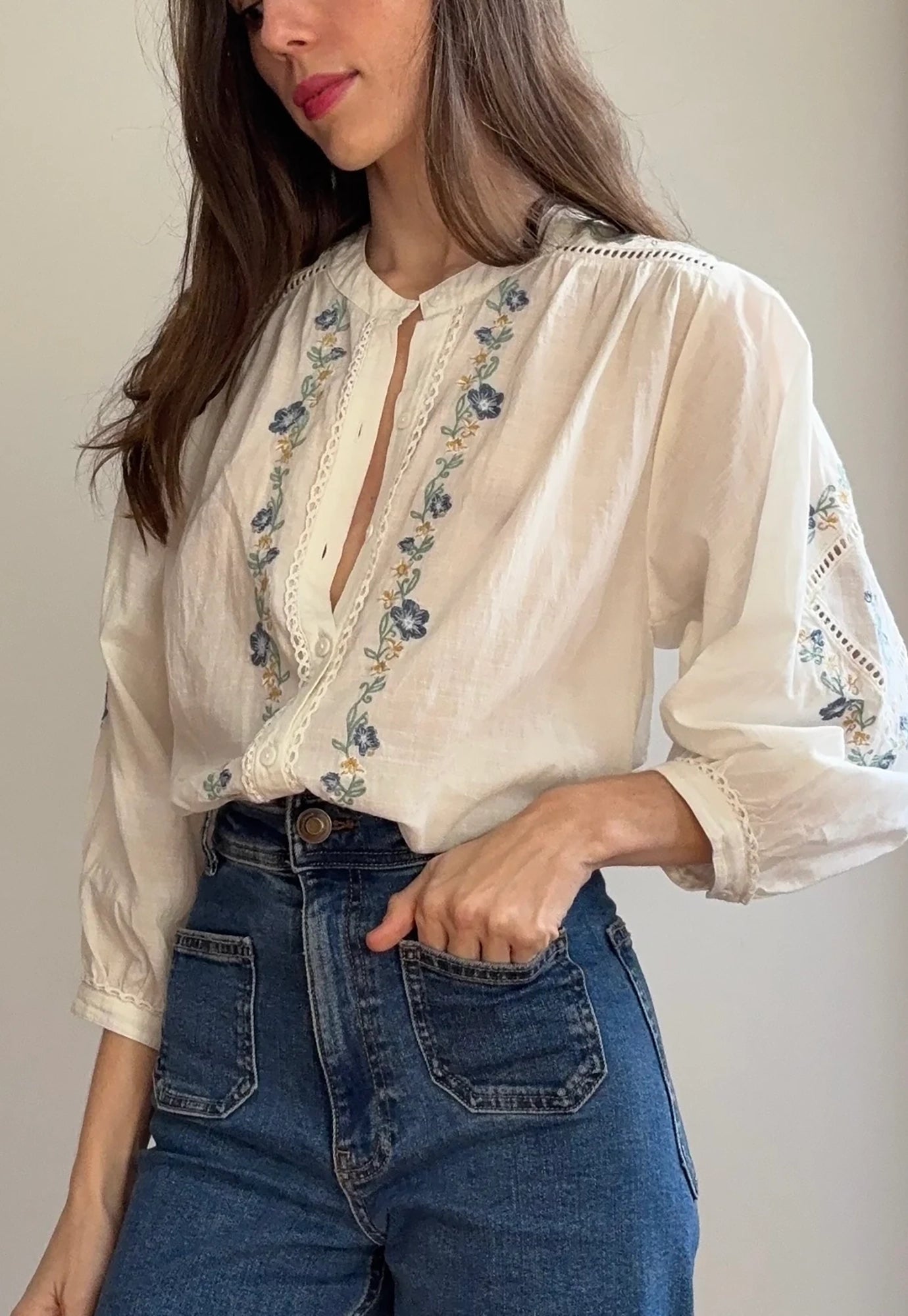 marie louise de monterey - passionflower blouse