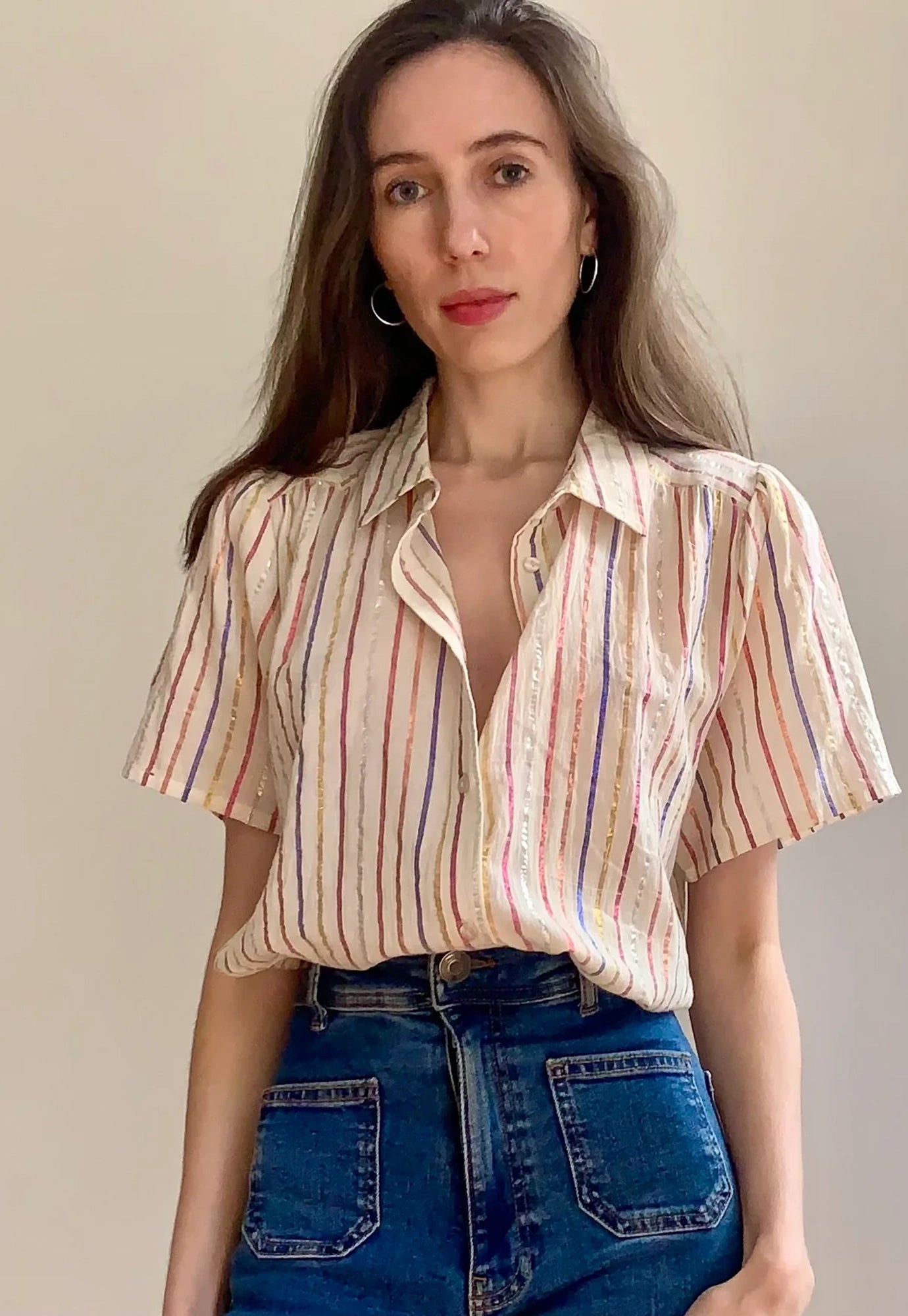 marie louise de monterey - persanne blouse - striped