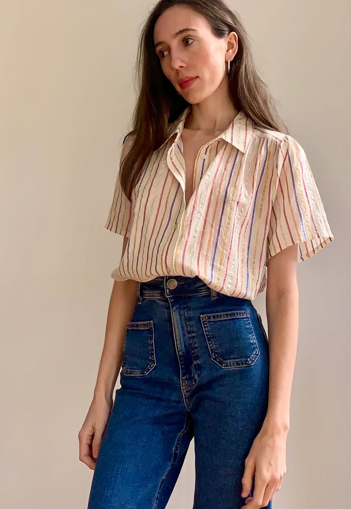 marie louise de monterey - persanne blouse - striped