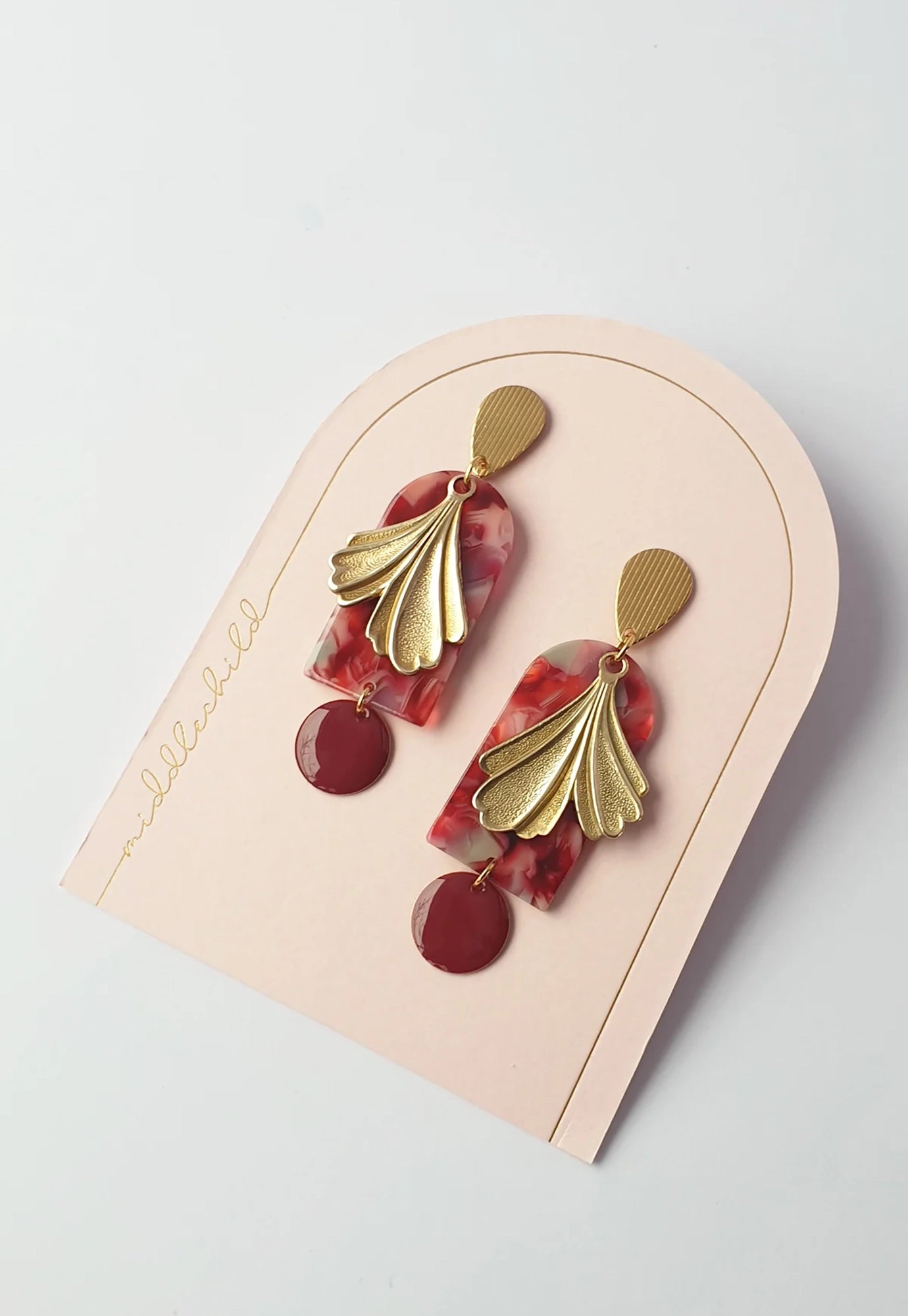 middle child - peony earrings