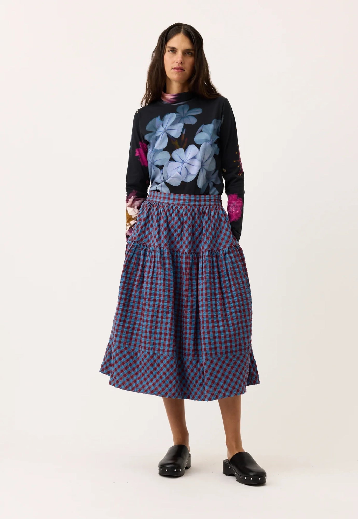 nancybird - leni skirt - dusk check