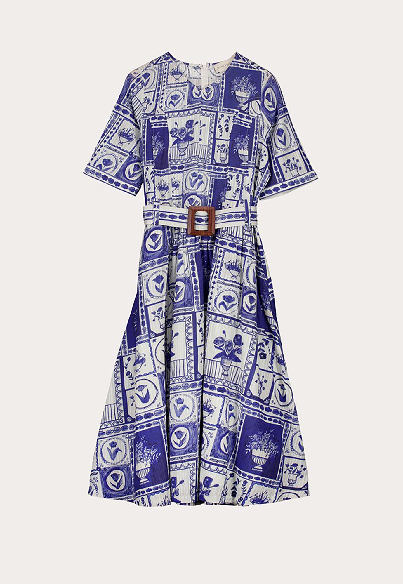 nancybird - mona short sleeve dress - lyon tile