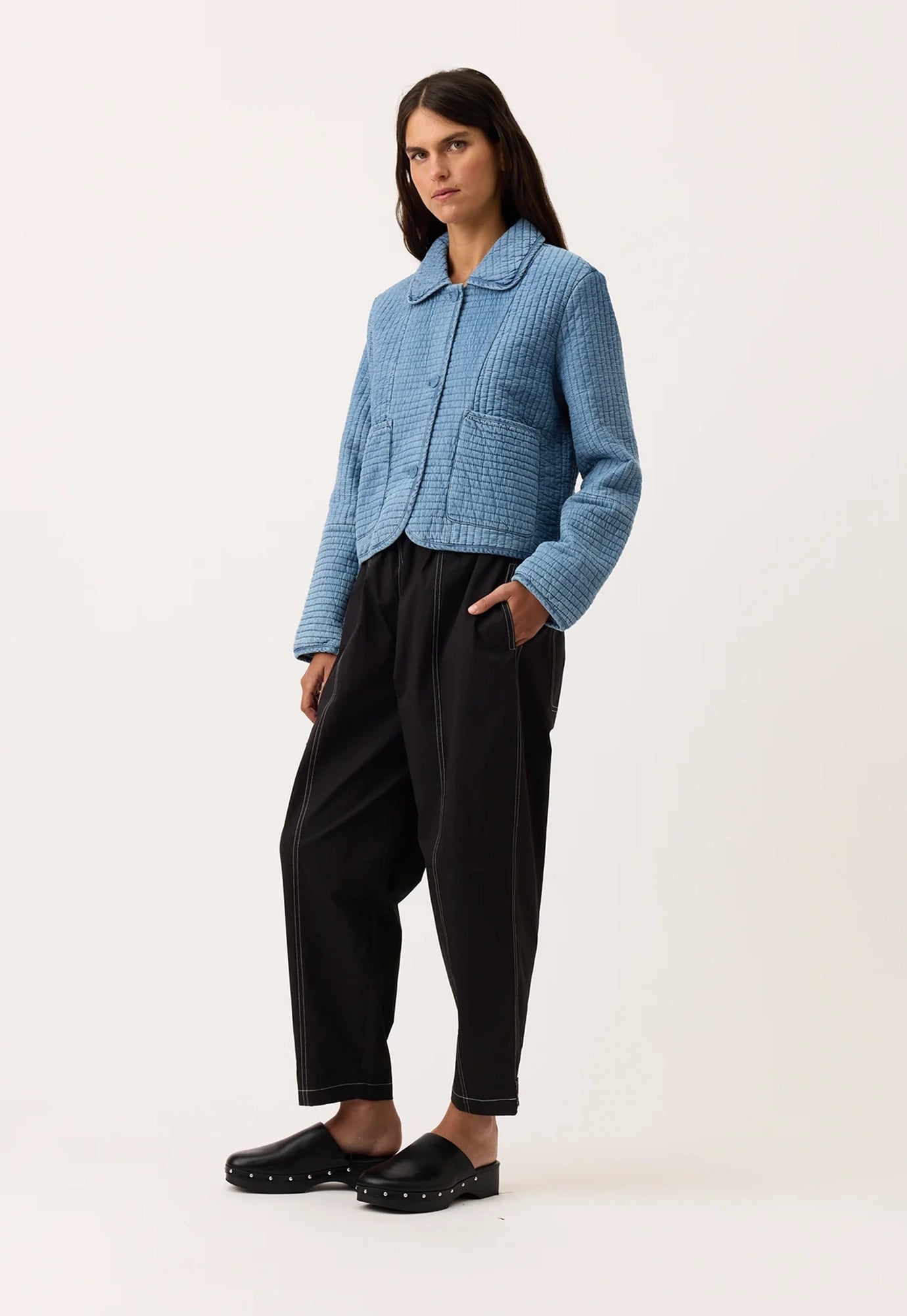nancybird - nadia quilted jacket - denim