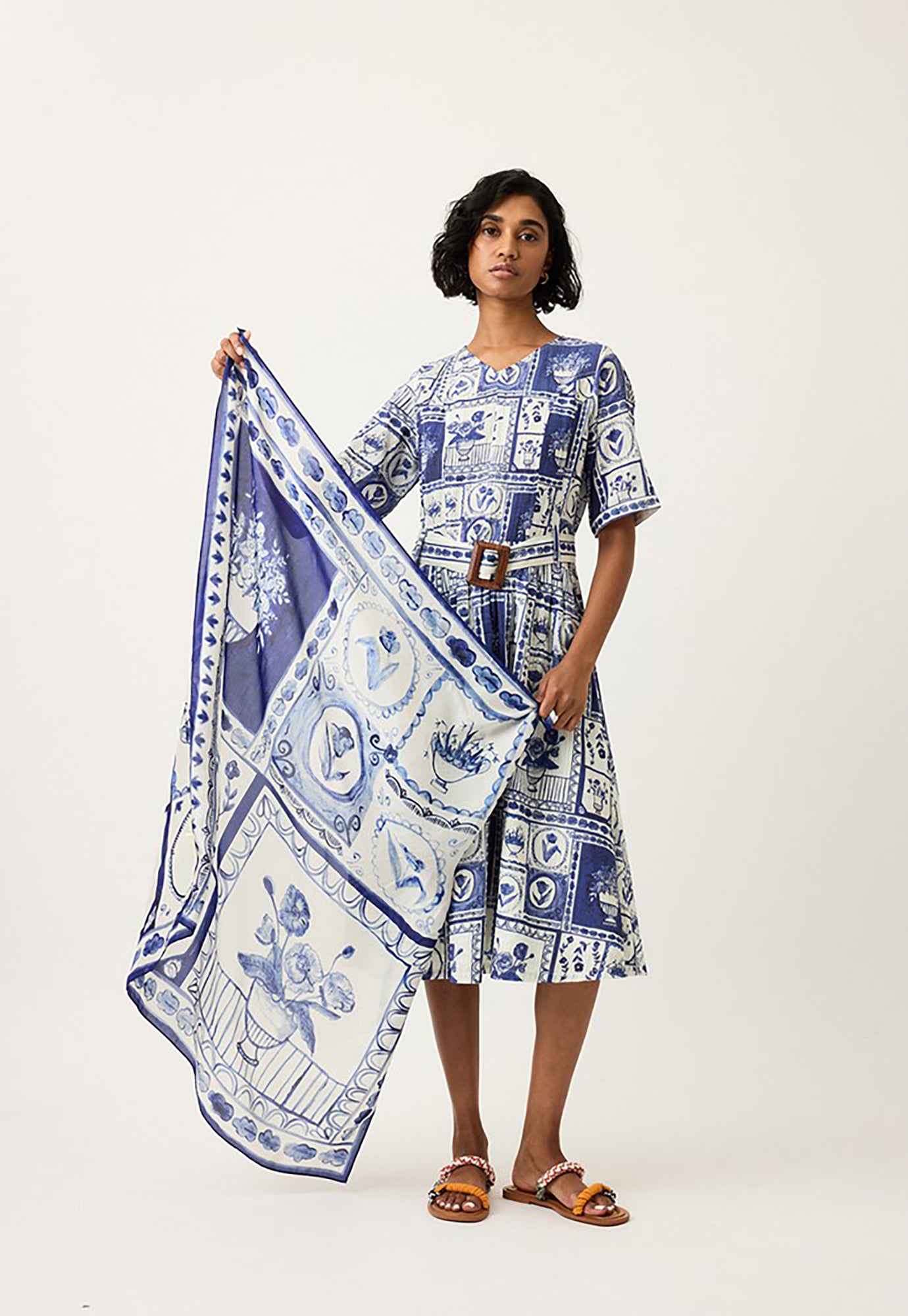 nancybird - silk scarf - lyon tile