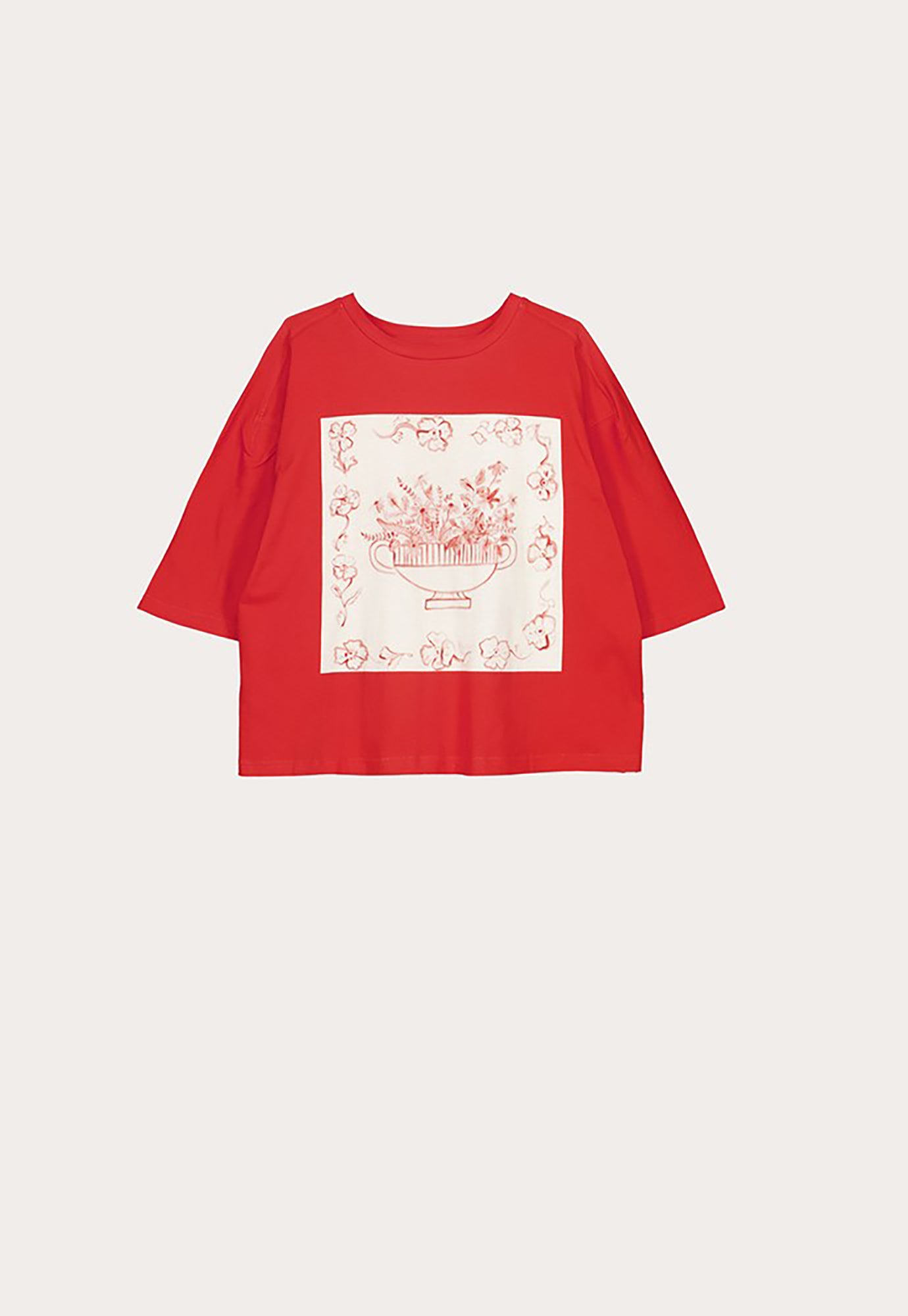 nancybird - tasmin boxy tee - red vase